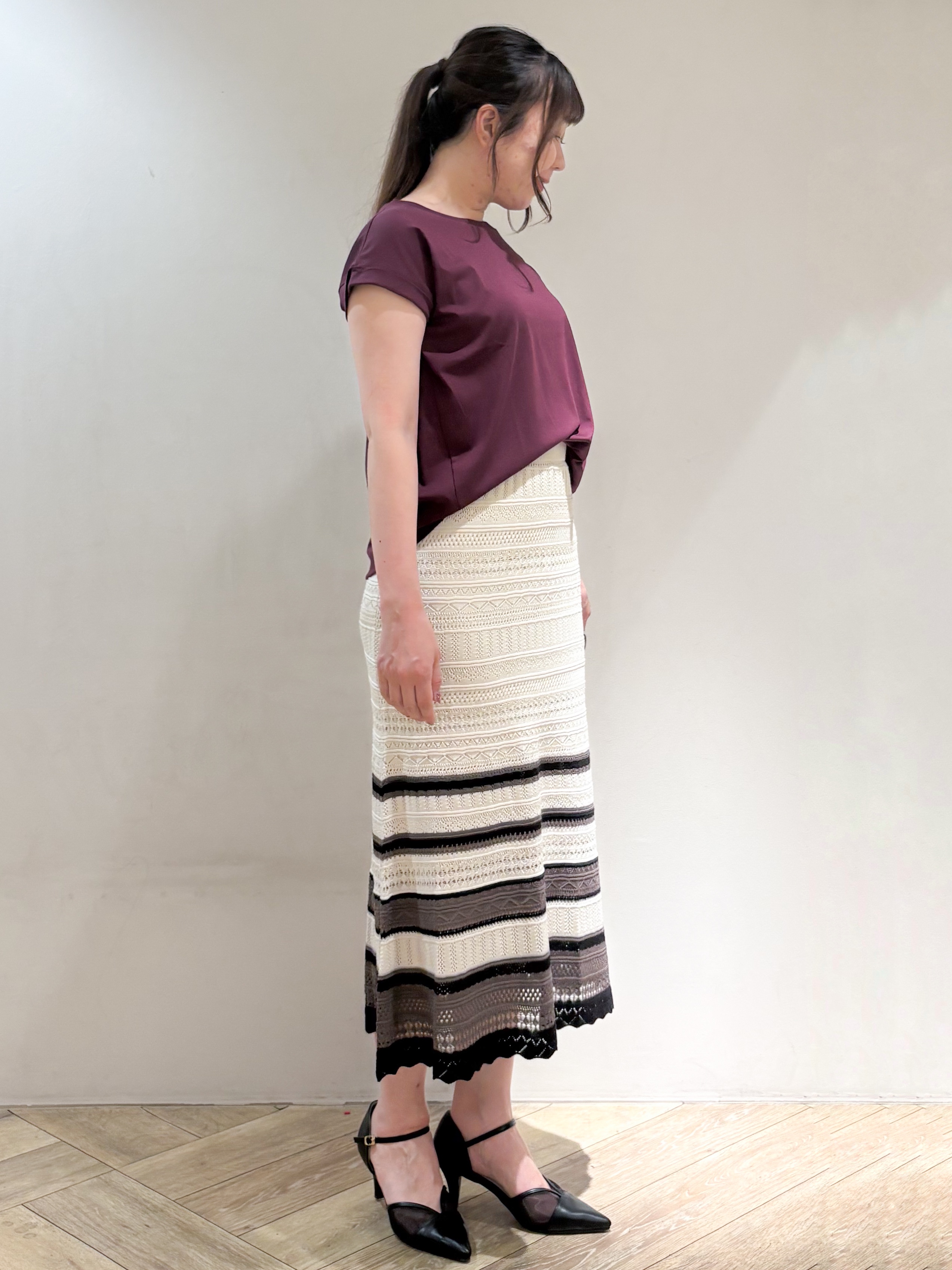 sayaさんの「index｜【接触冷感／UV】ワンポイント刺繍Tシャツ《7col／XS~3L／洗濯機OK》」を使ったコーディネート
