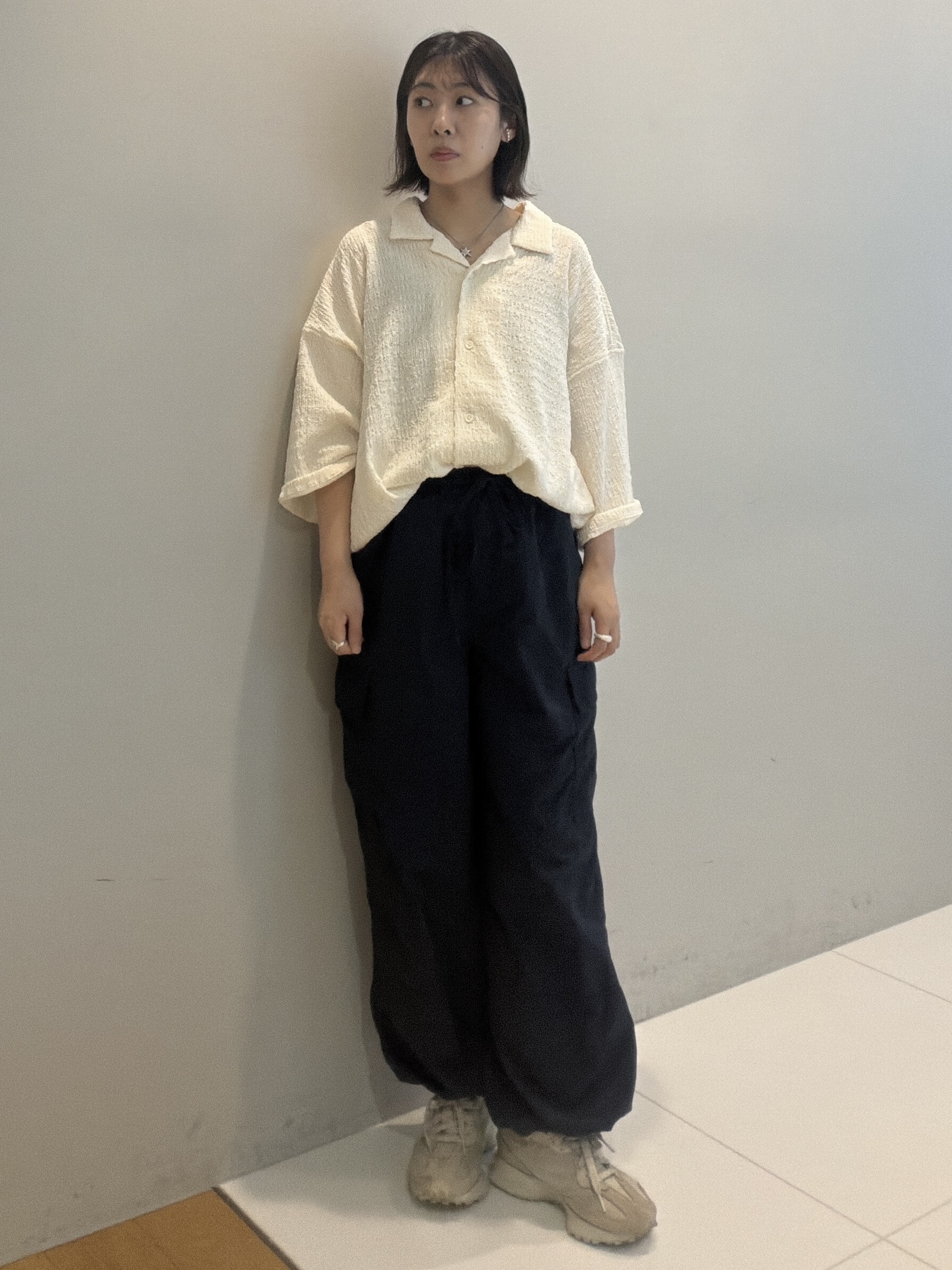 abeさんの「tk.TAKEO KIKUCHI｜シュリンクジャガード開襟シャツ」を使ったコーディネート