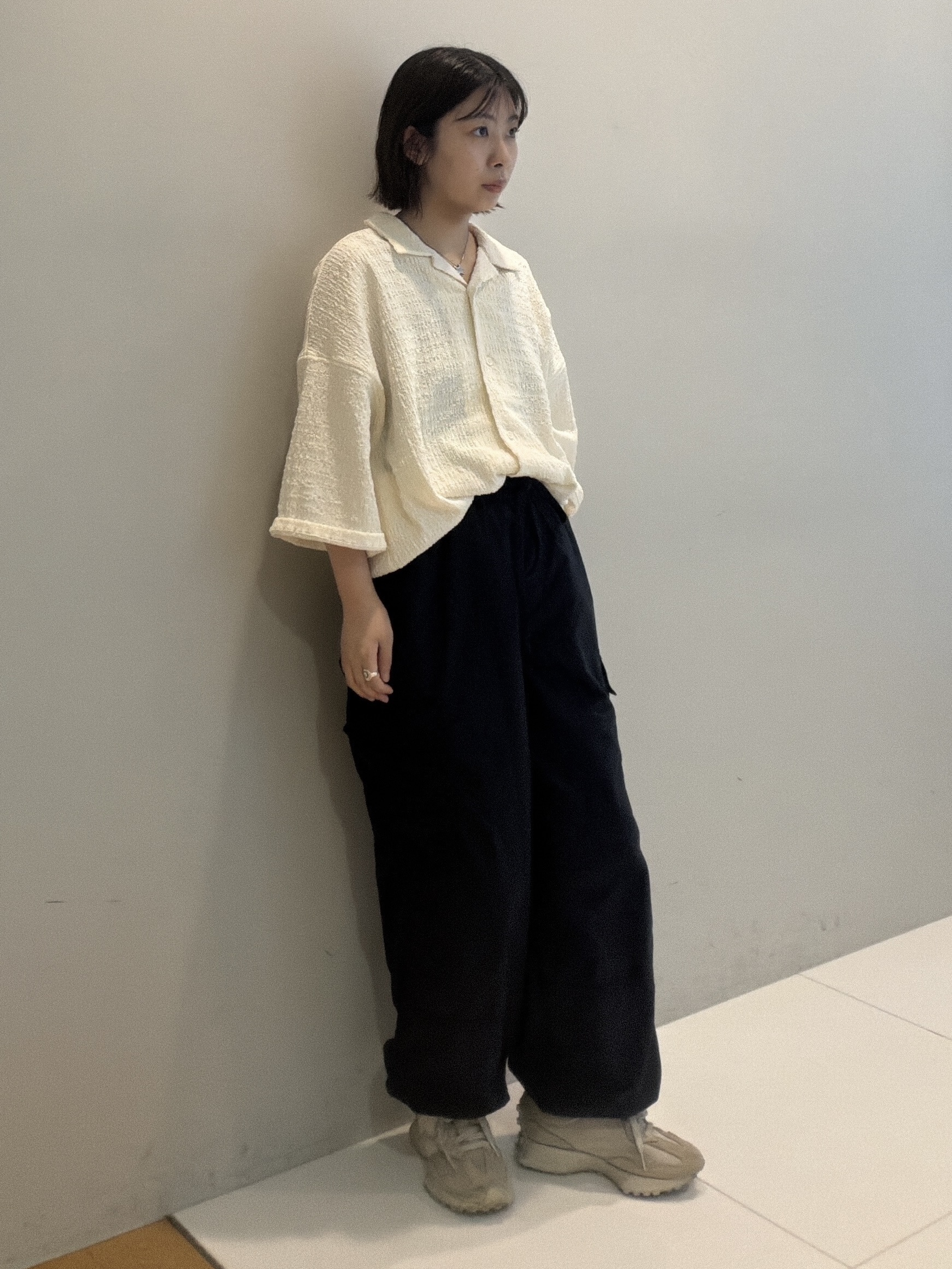 abeさんの「tk.TAKEO KIKUCHI｜シュリンクジャガード開襟シャツ」を使ったコーディネート