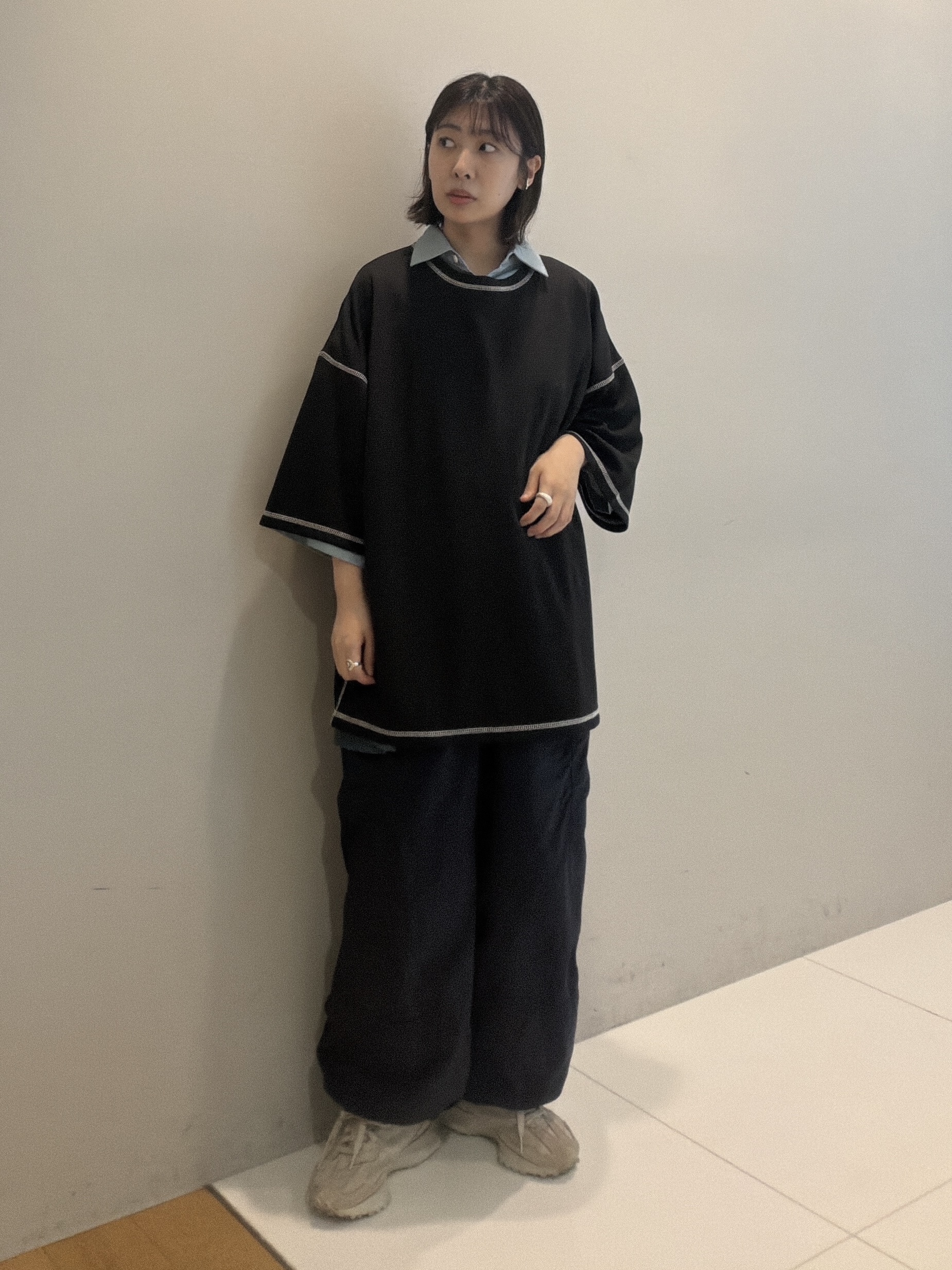 abeさんの「tk.TAKEO KIKUCHI｜【26SSイチオシ！】オーバーとろみグラデーションプリントシャツ/レギュラーカラー/さらっとタッチ」を使ったコーディネート