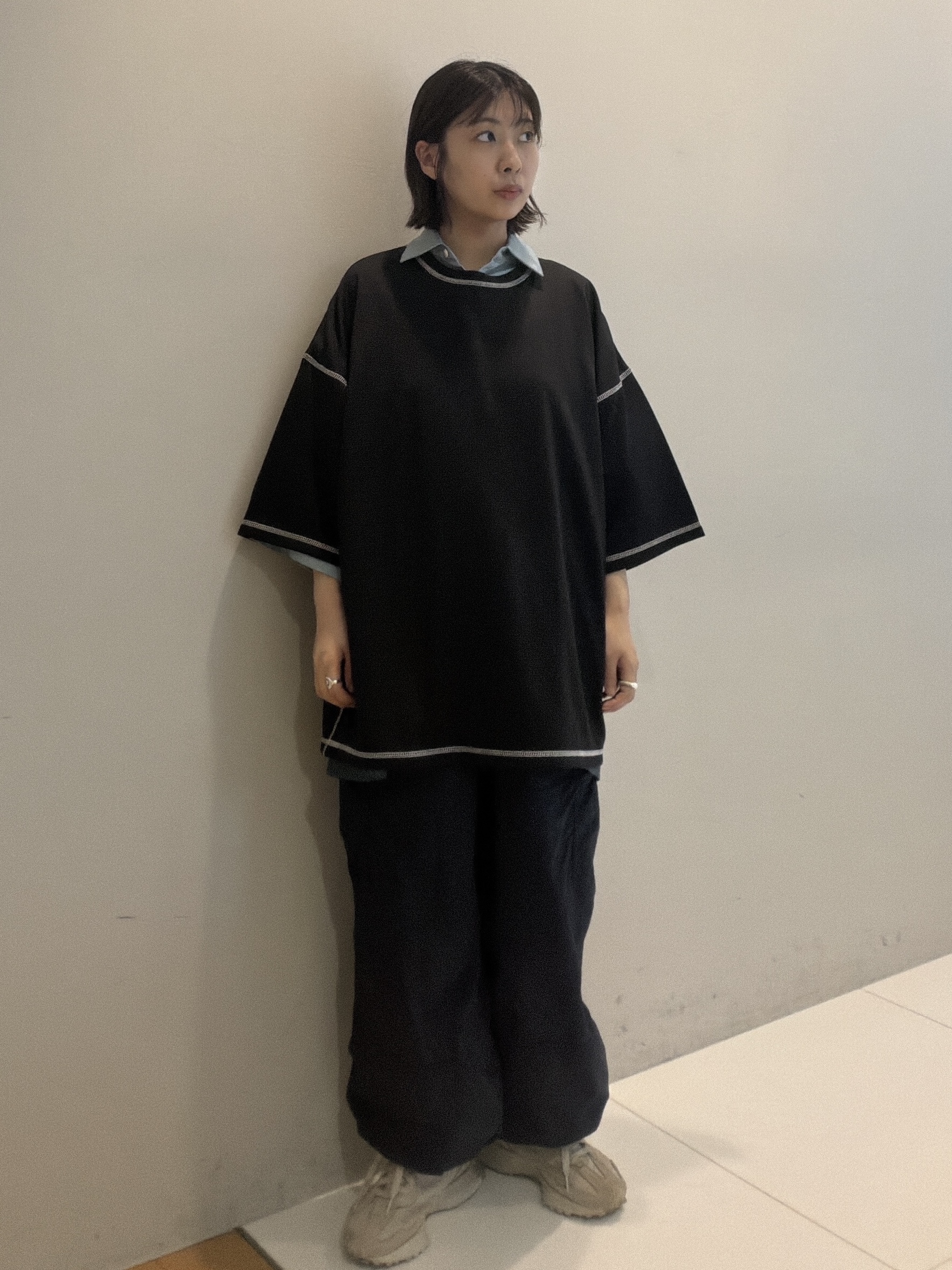 abeさんの「tk.TAKEO KIKUCHI｜【26SSイチオシ！】オーバーとろみグラデーションプリントシャツ/レギュラーカラー/さらっとタッチ」を使ったコーディネート