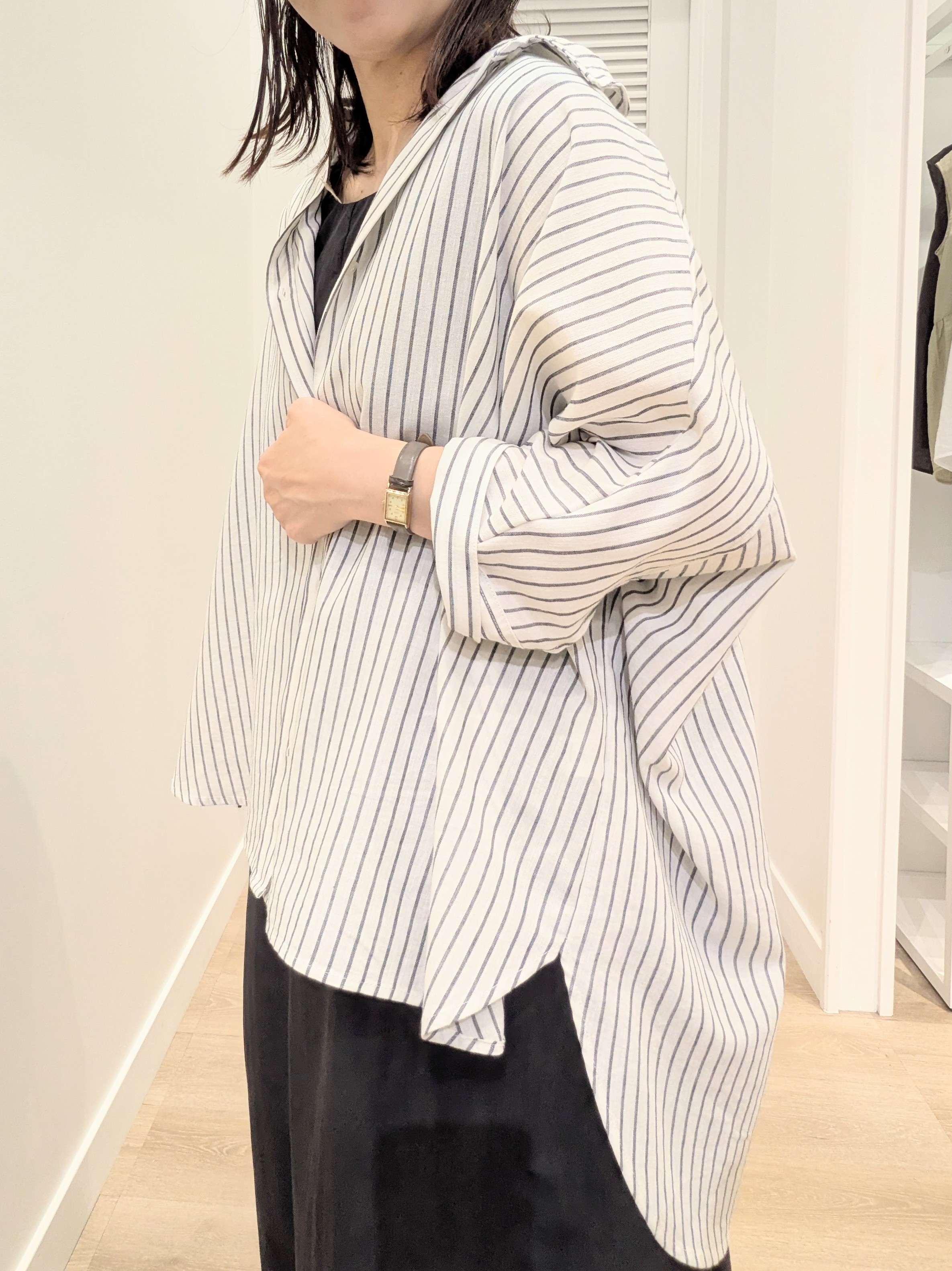 enさんの「Dessin｜【セットアップ可/洗える】リネンブレンドドルマンシャツ」を使ったコーディネート