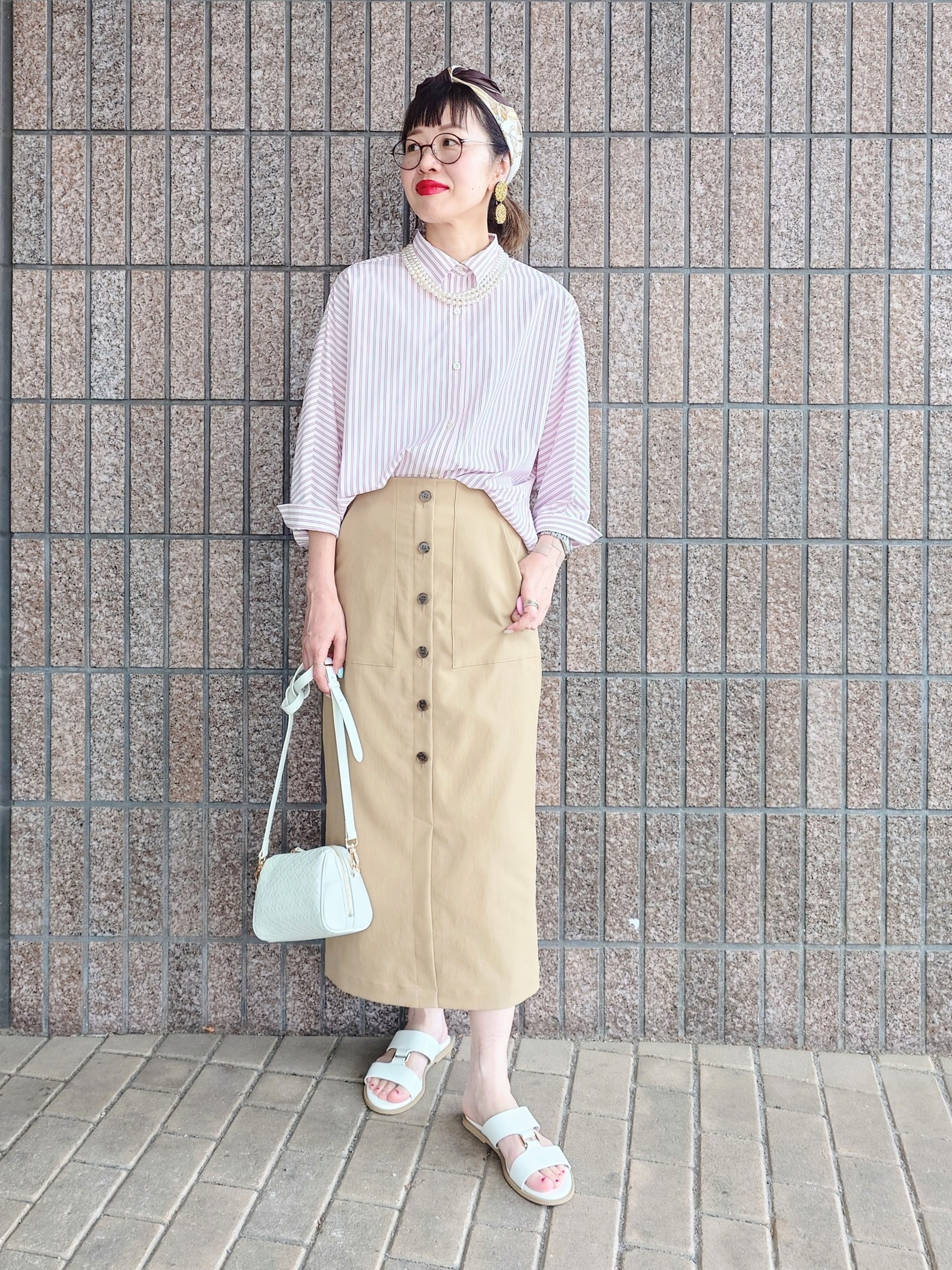MUTSUKOさんの「UNTITLED｜【接触冷感/吸水速乾/UVカット】ドルマンスリーブシャツ」を使ったコーディネート