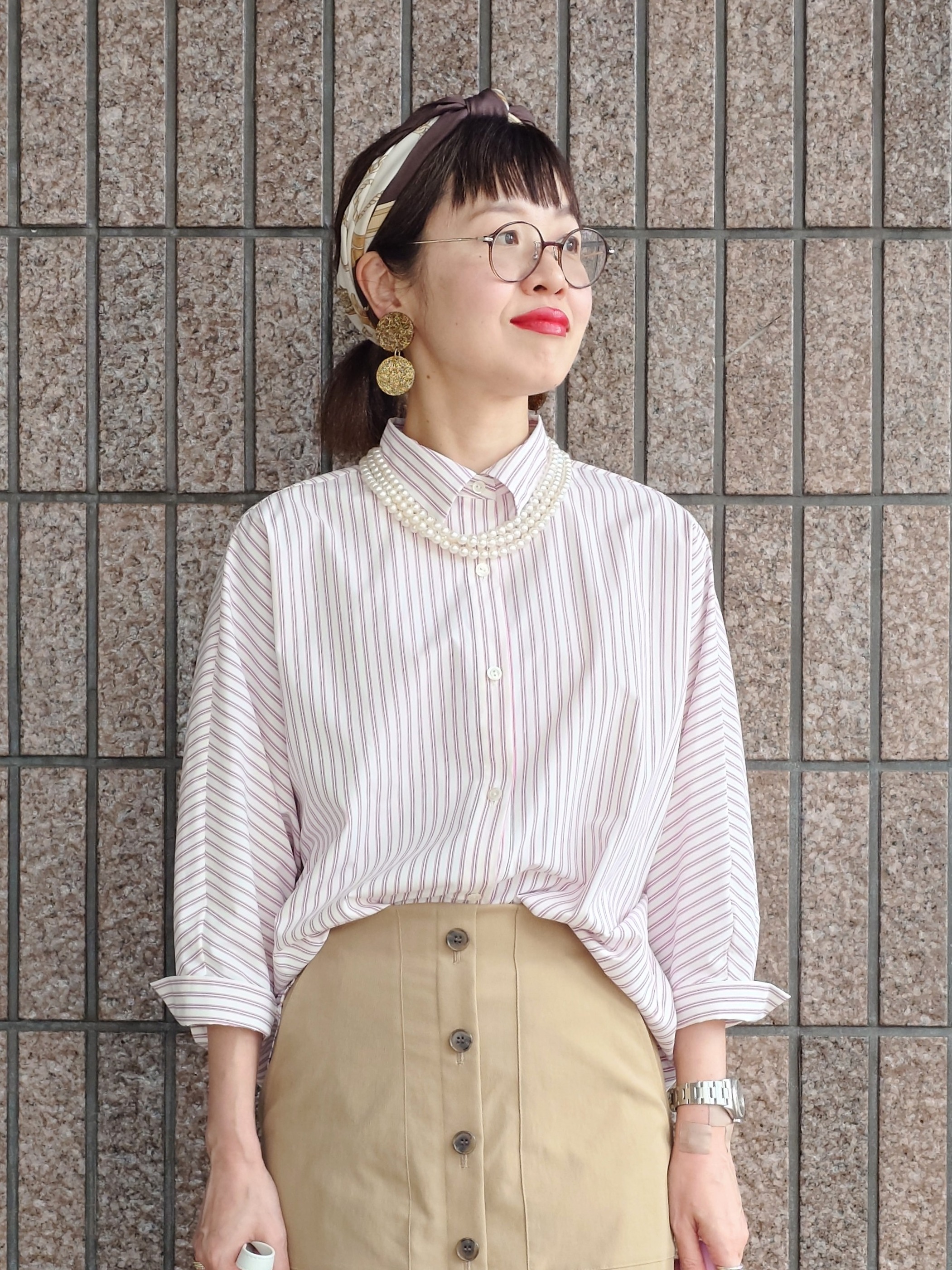 MUTSUKOさんの「UNTITLED｜【接触冷感/吸水速乾/UVカット】ドルマンスリーブシャツ」を使ったコーディネート