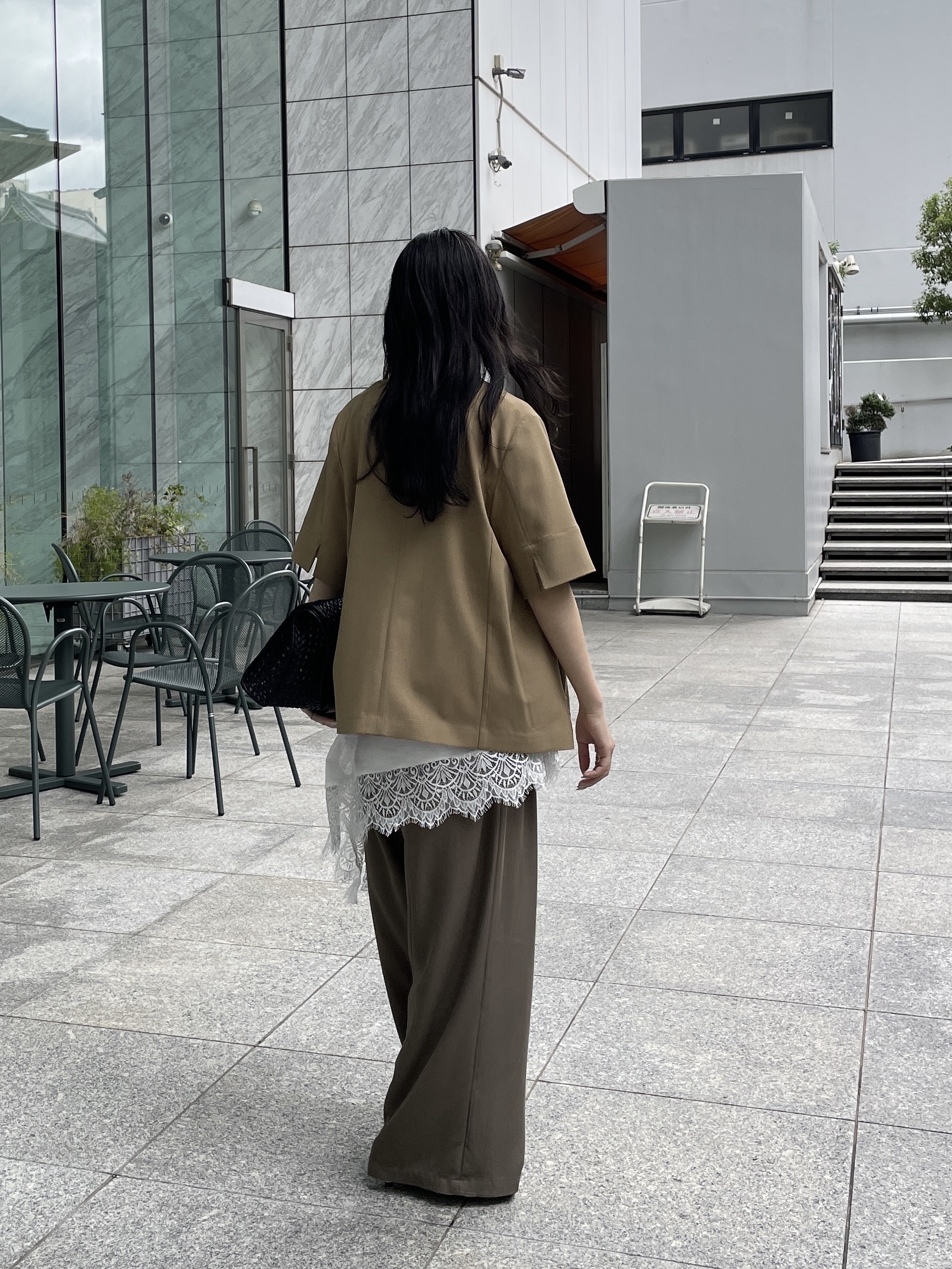 rinaさんの「INDIVI｜Comfy SET UP｜ハーフスリーブジャケット【セットアップ対応／通勤／接触冷感／UVカット】」を使ったコーディネート