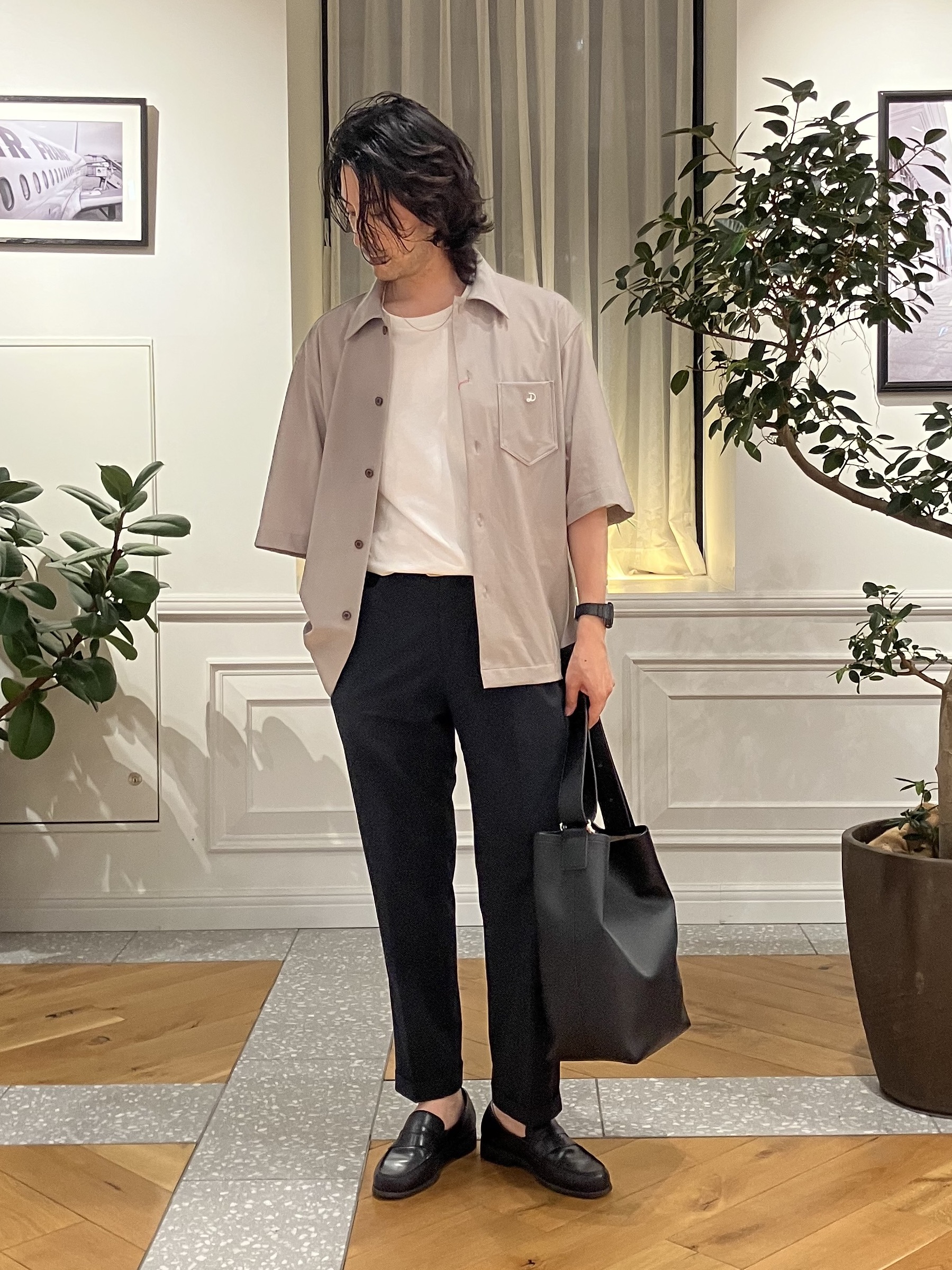 junyaさんの「DRESSTERIOR｜◆【接触冷感/UVカット/ウォッシャブル/Safari5月号掲載】AIRTOOL ハーフスリーブシャ」を使ったコーディネート