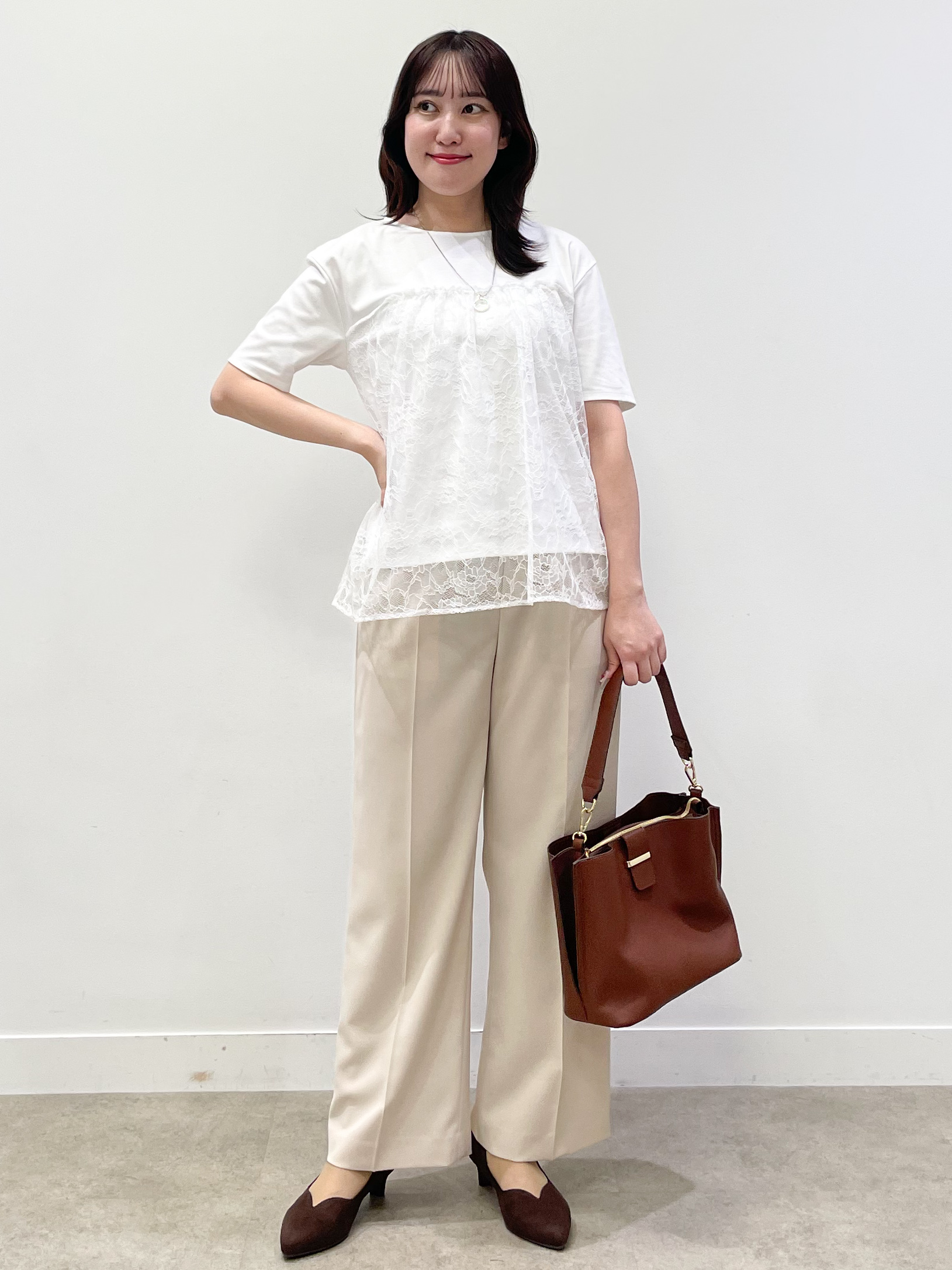 yukariさんの「Reflect｜【UVカット／接触冷感／手洗い可】ラッセルレースプルオーバー」を使ったコーディネート