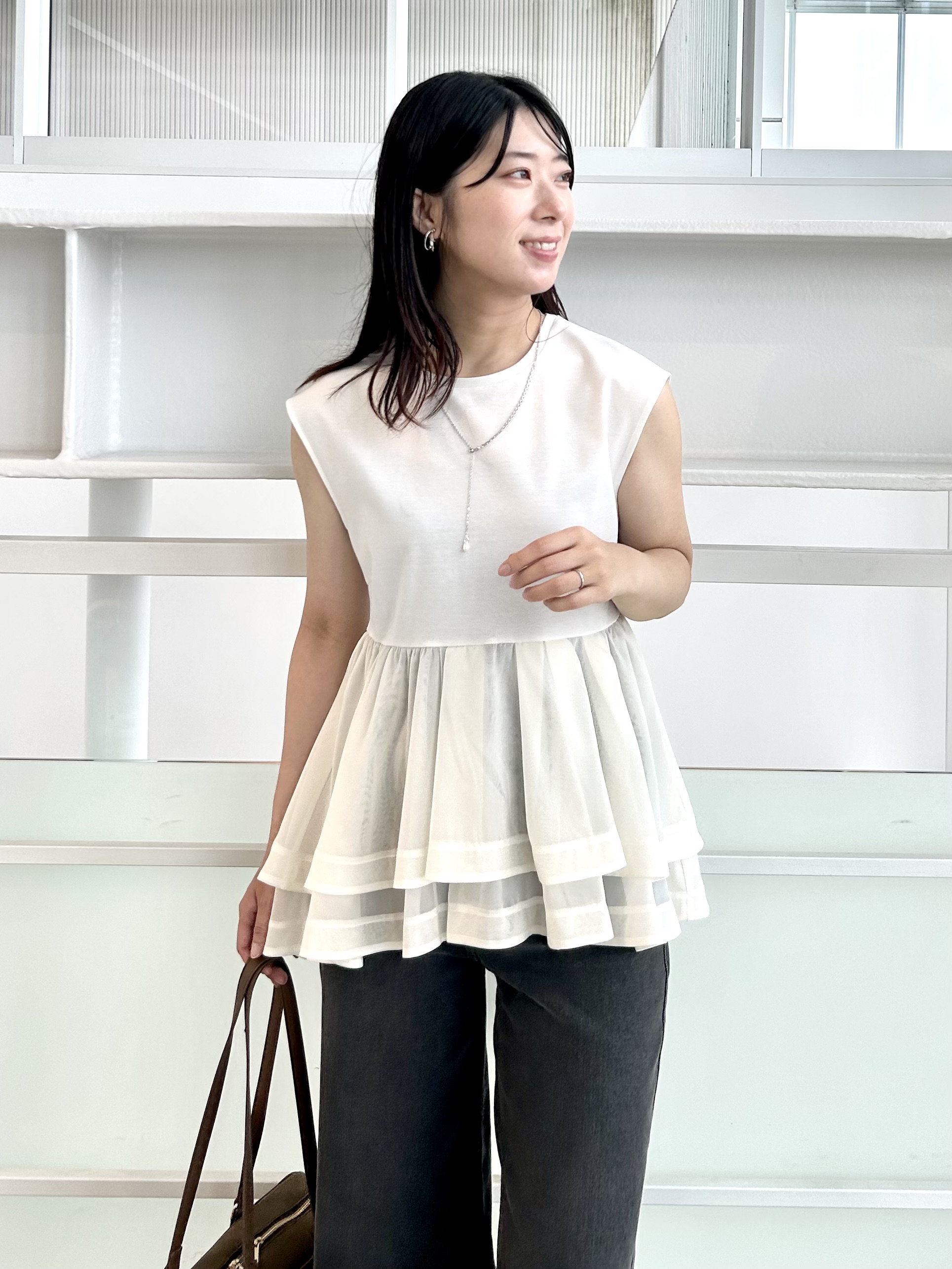 RINAさんの「index｜ダブルペプラムトップス【洗濯機OK】」を使ったコーディネート