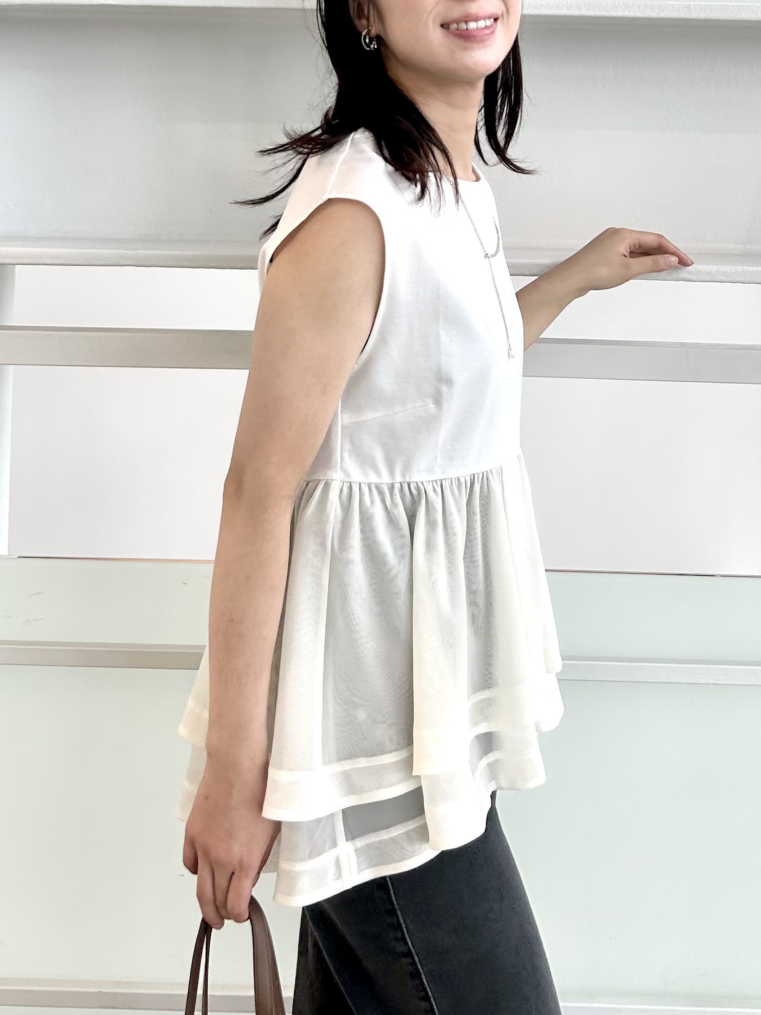 RINAさんの「index｜ダブルペプラムトップス【洗濯機OK】」を使ったコーディネート