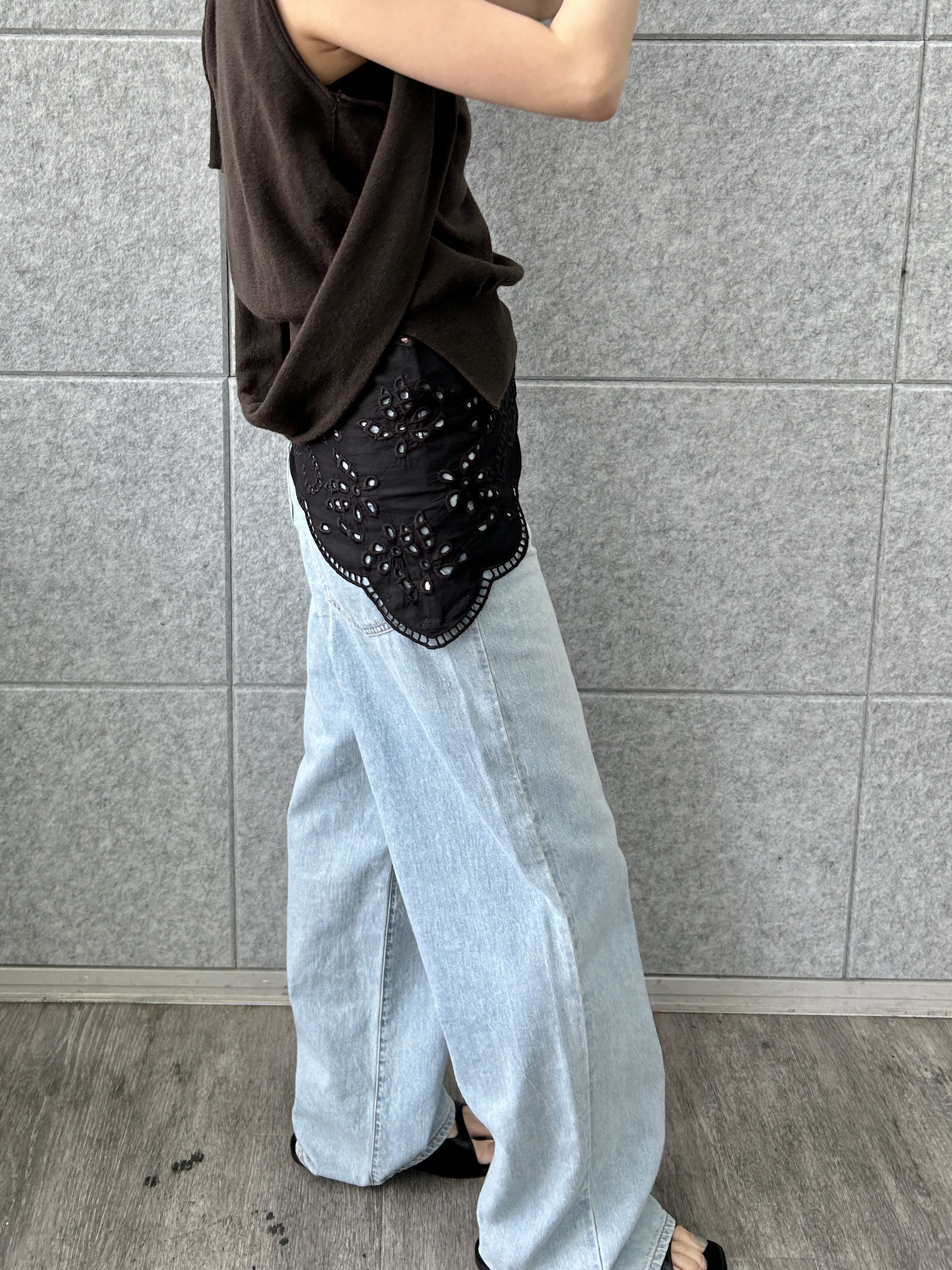 harunaさんの「CODE A｜SYSTEM｜CONVERTIBLE－SLEEVE WOOL KNIT TOP」を使ったコーディネート