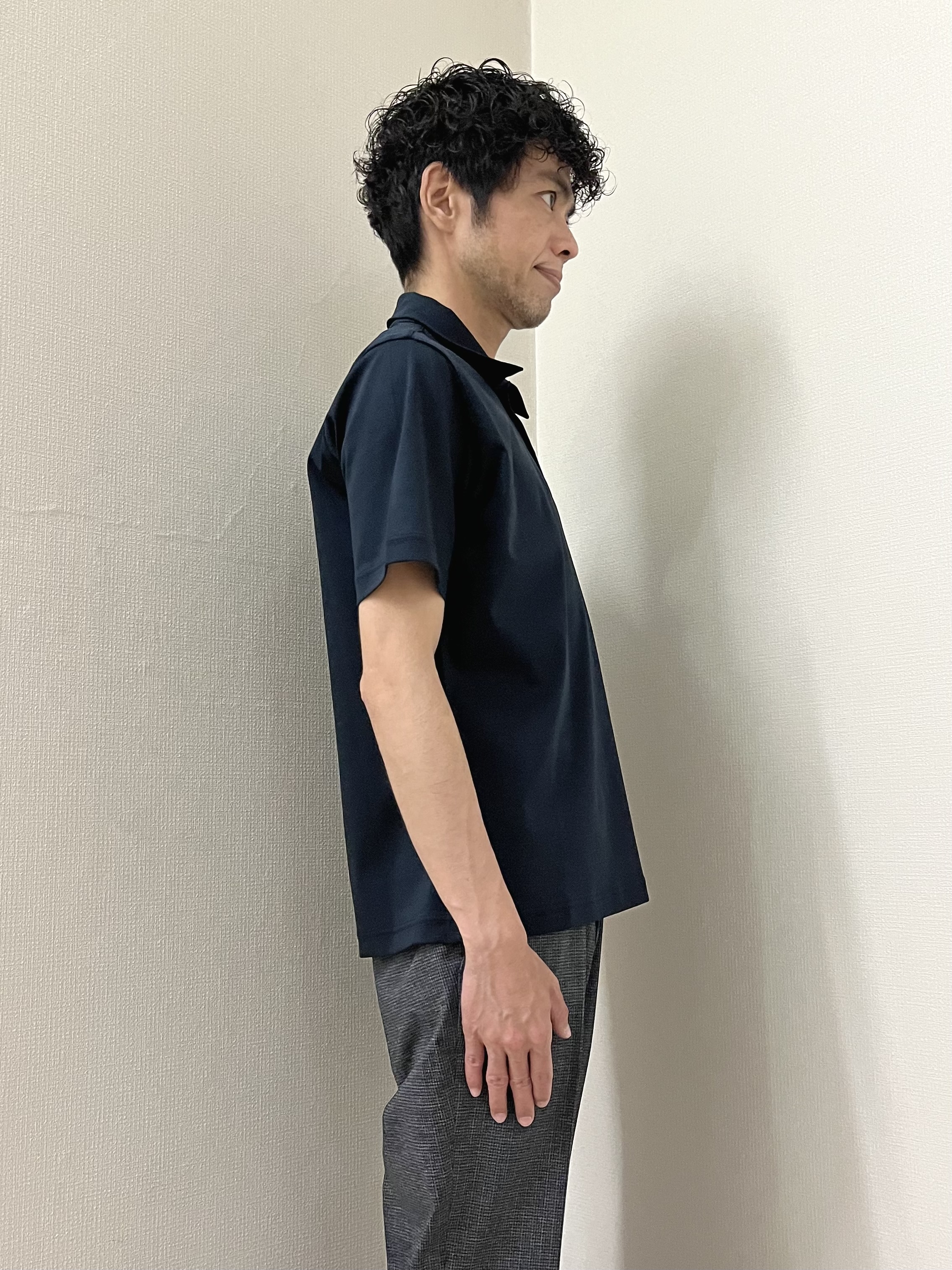 URAさんの「TAKEO KIKUCHI｜【接触冷感】アイスクリアコットン ワンポイント ポロシャツ」を使ったコーディネート