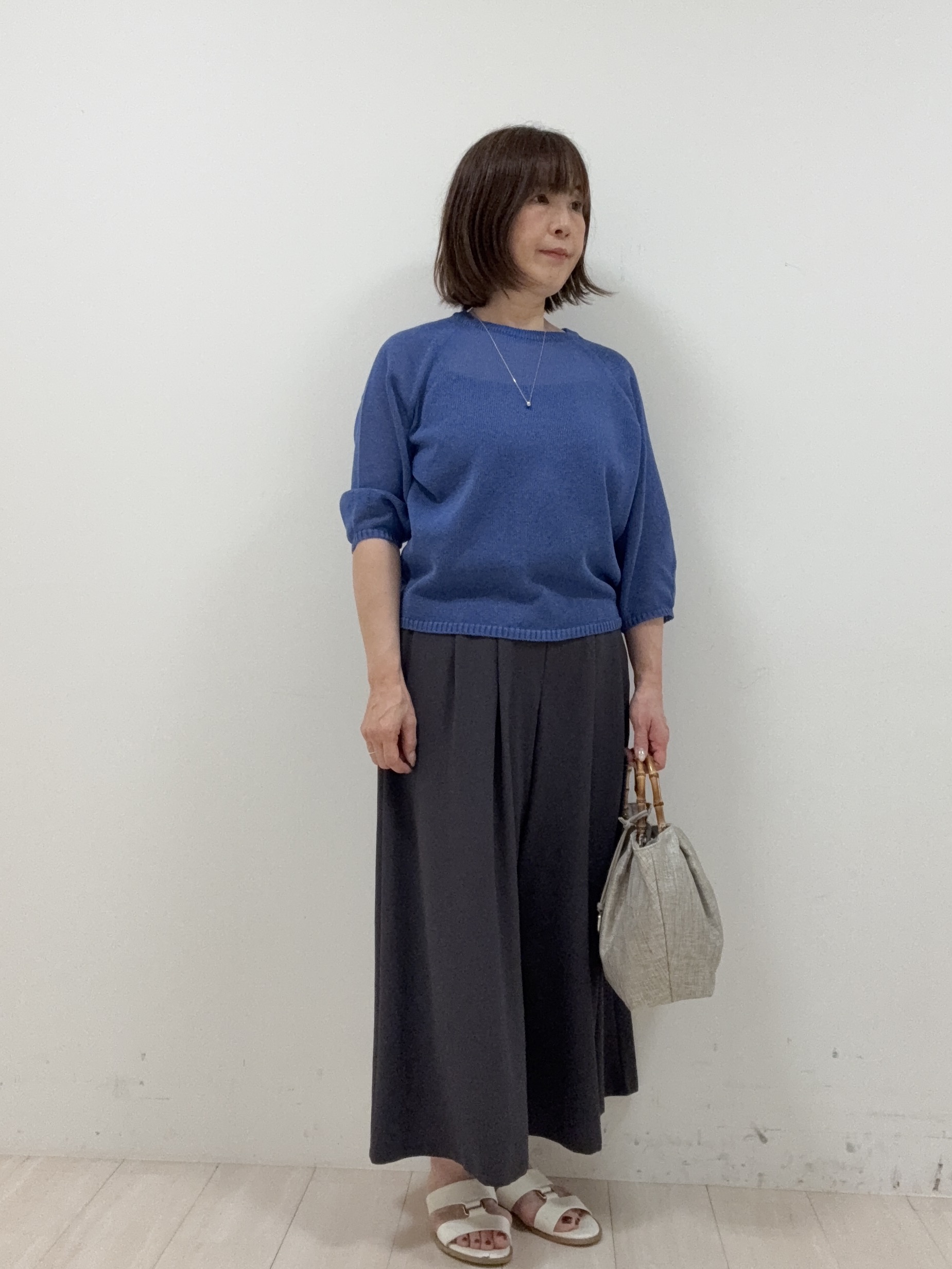 まつさんの「UNTITLED｜【洗える/ゆったり】クルーネックドライニット」を使ったコーディネート