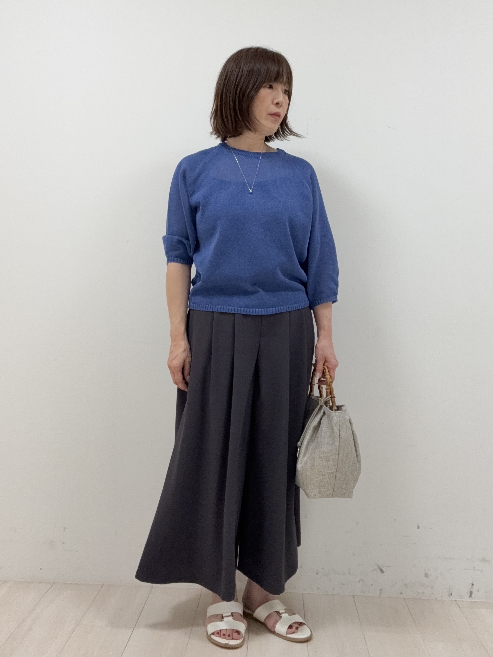 まつさんの「UNTITLED｜【洗える/ゆったり】クルーネックドライニット」を使ったコーディネート