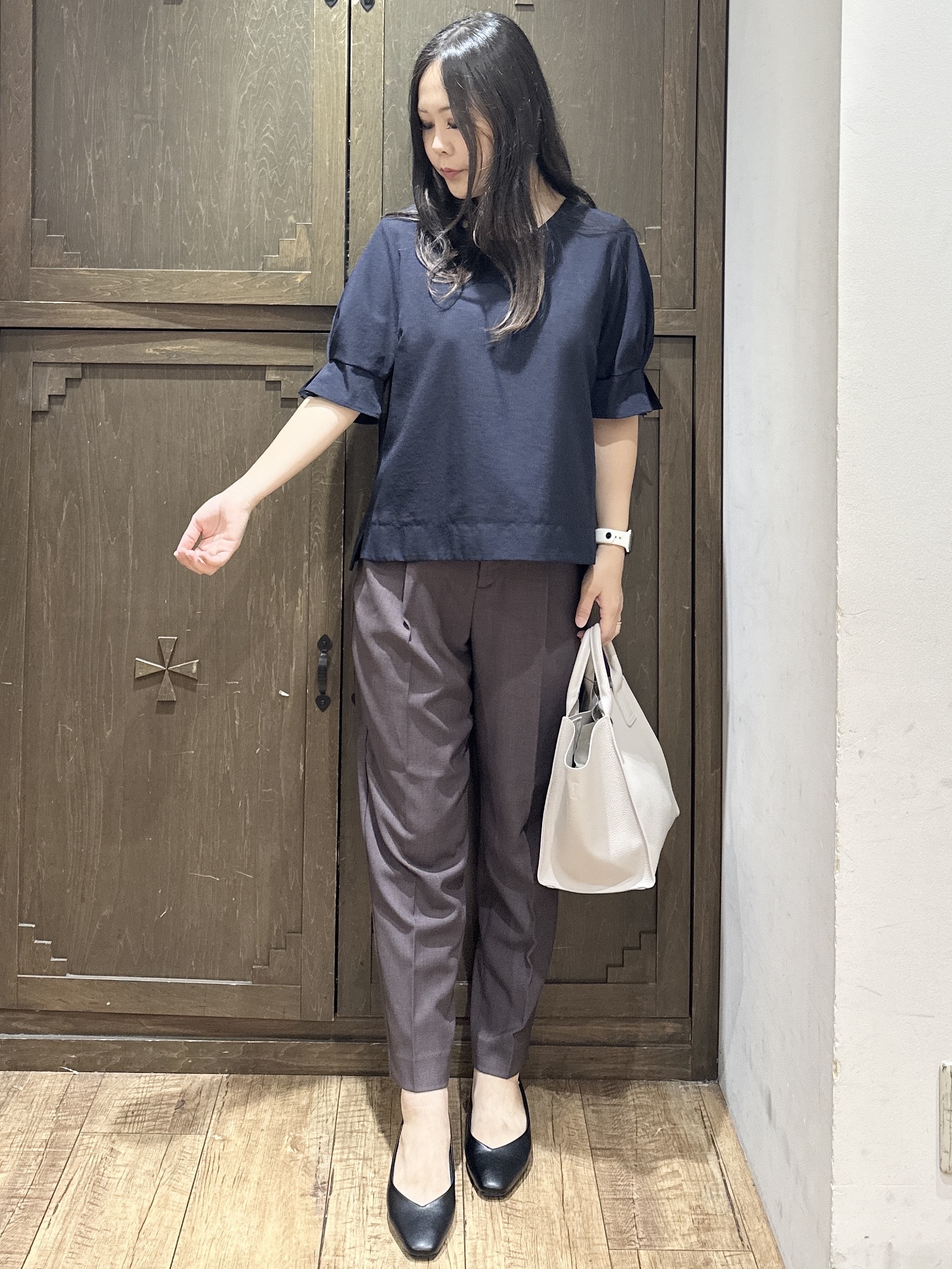 kanaさんの「index｜【接触冷感／防シワ】ひんやり7分袖テーラードジャケット《洗濯機OK》」を使ったコーディネート
