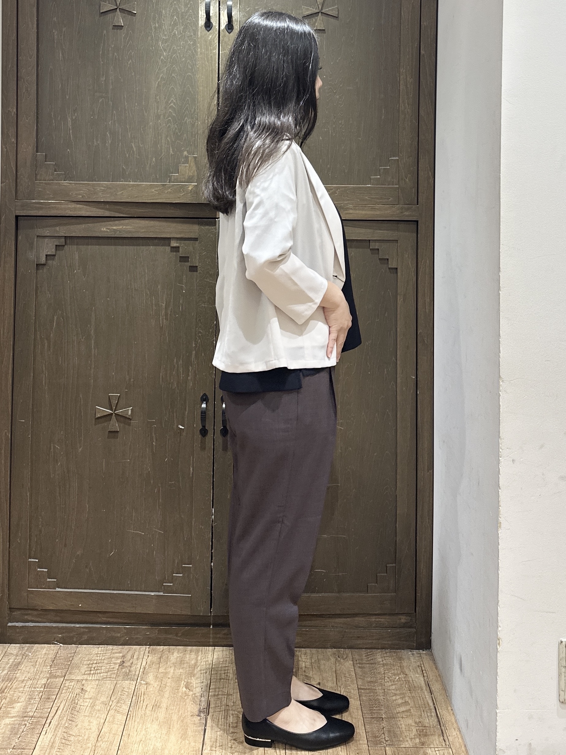 kanaさんの「index｜【接触冷感／防シワ】ひんやり7分袖テーラードジャケット《洗濯機OK》」を使ったコーディネート
