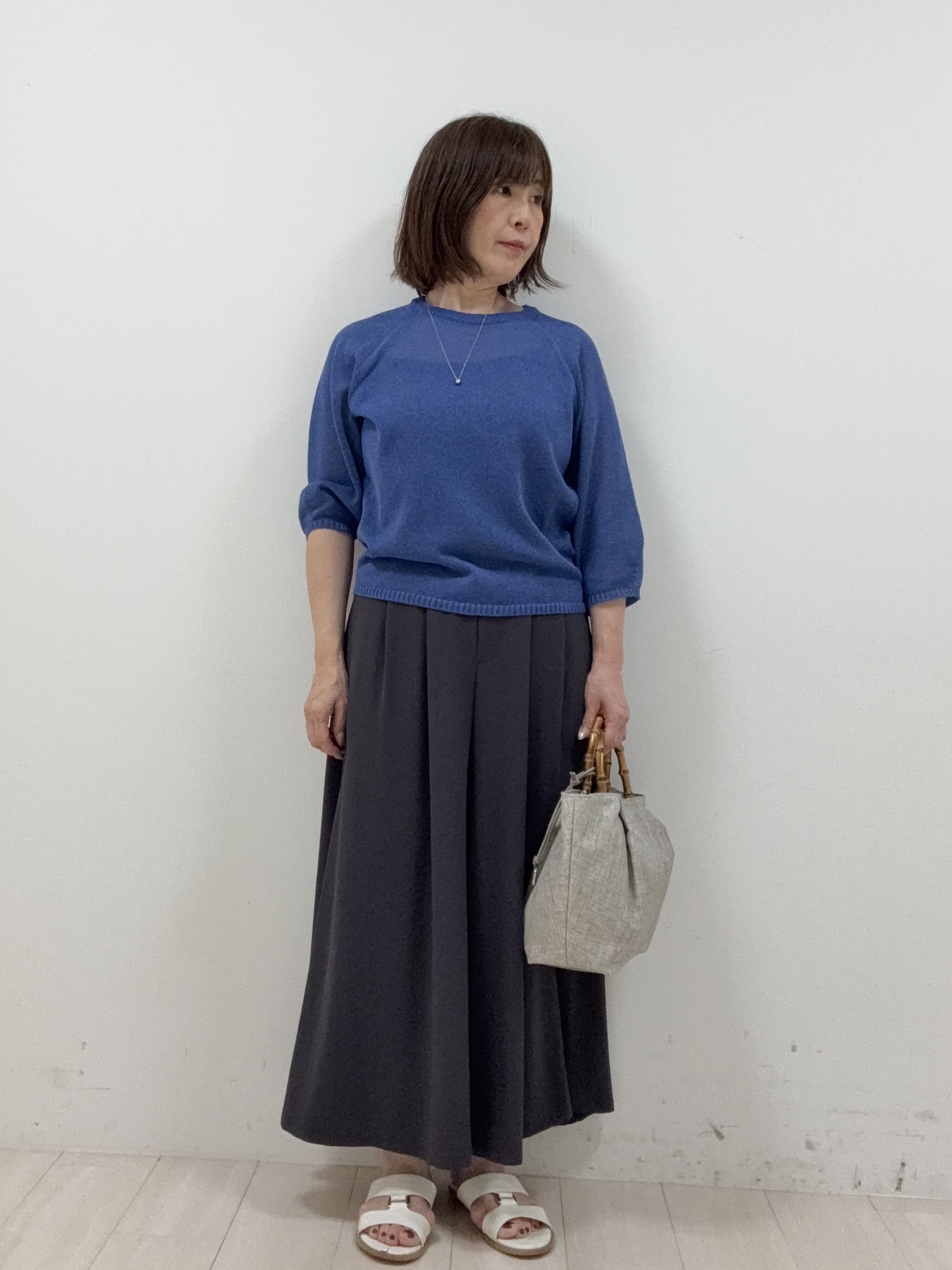 まつさんの「UNTITLED｜【洗える/ゆったり】クルーネックドライニット」を使ったコーディネート