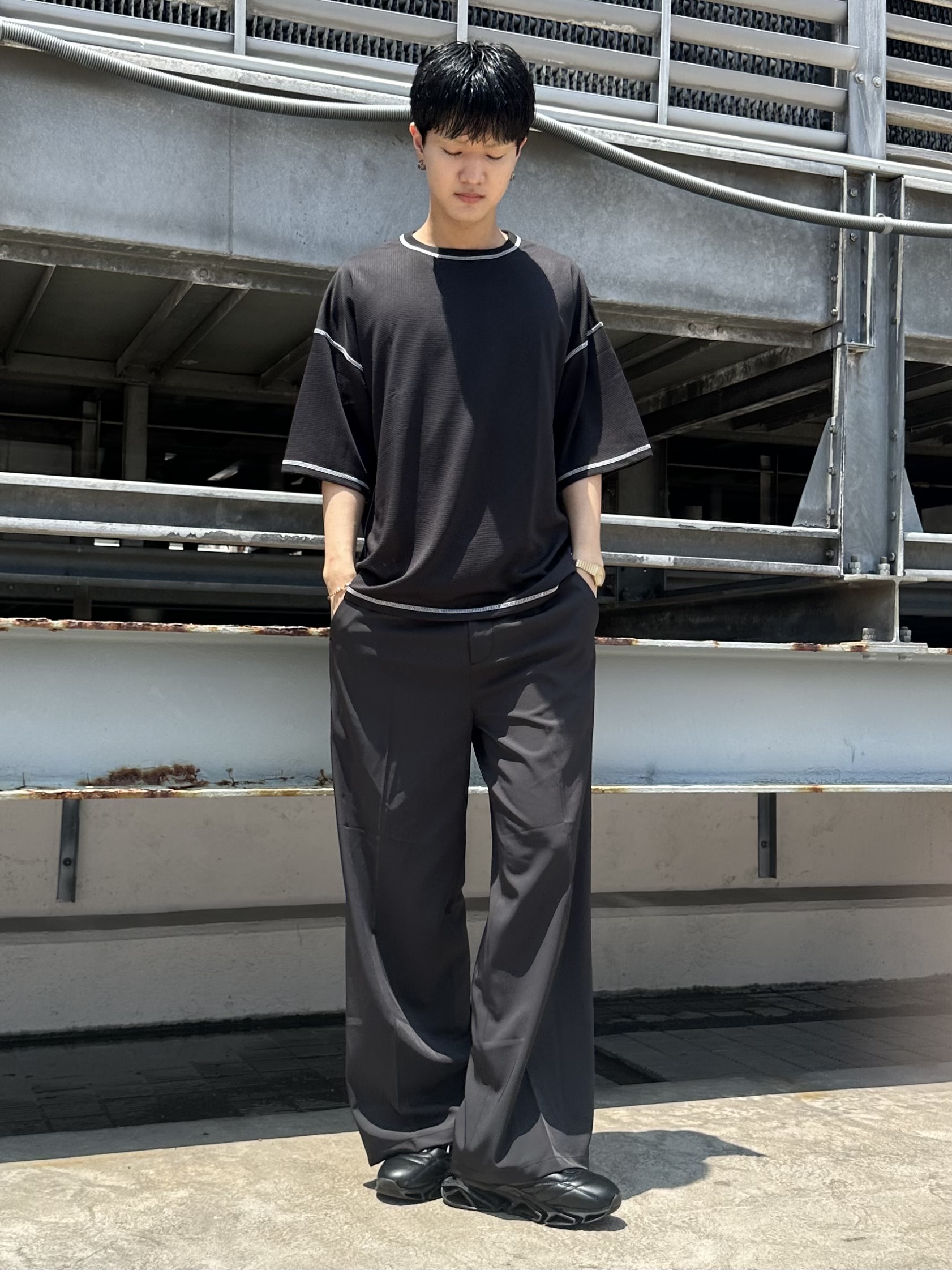 KOHEIさんの「tk.TAKEO KIKUCHI｜バギースラックス」を使ったコーディネート