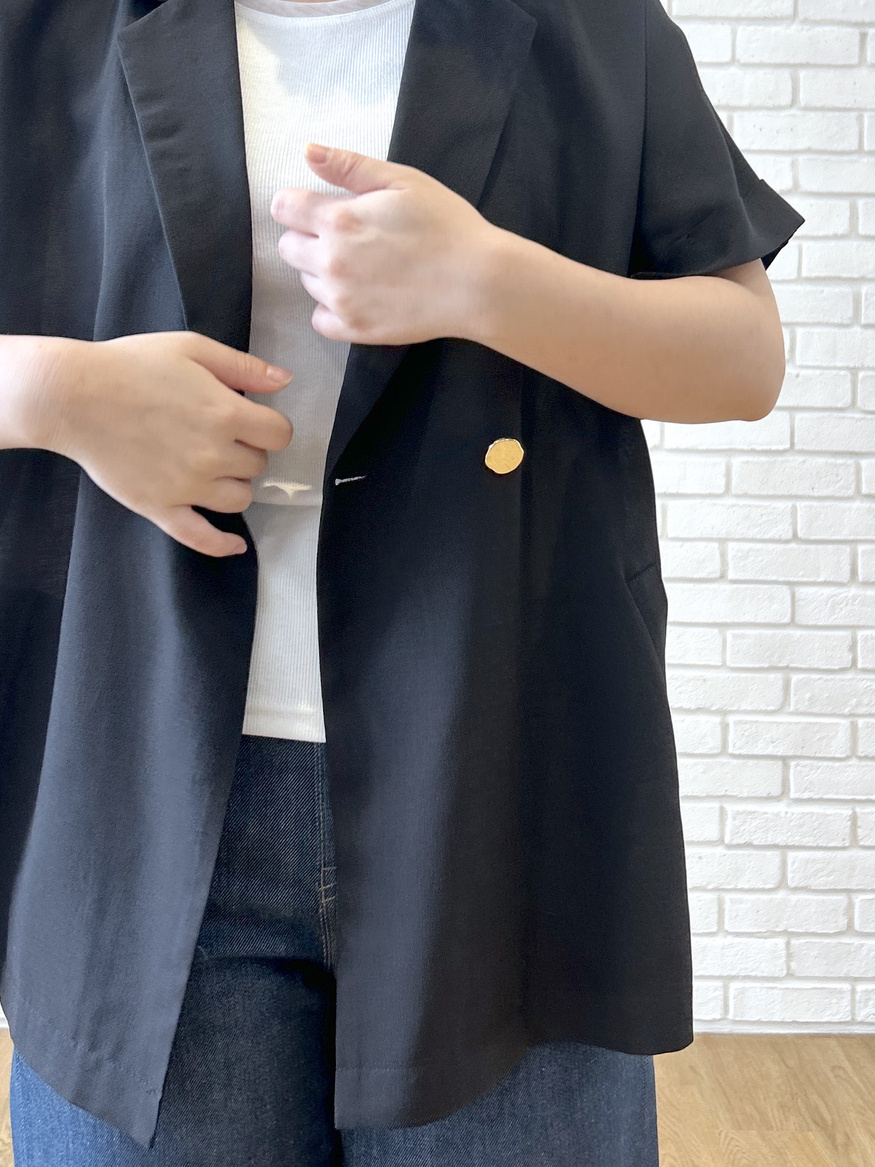 Hirokaさんの「grove｜【洗濯機OK/SETUP可】シワになりにくいハーフスリーブジャケット」を使ったコーディネート