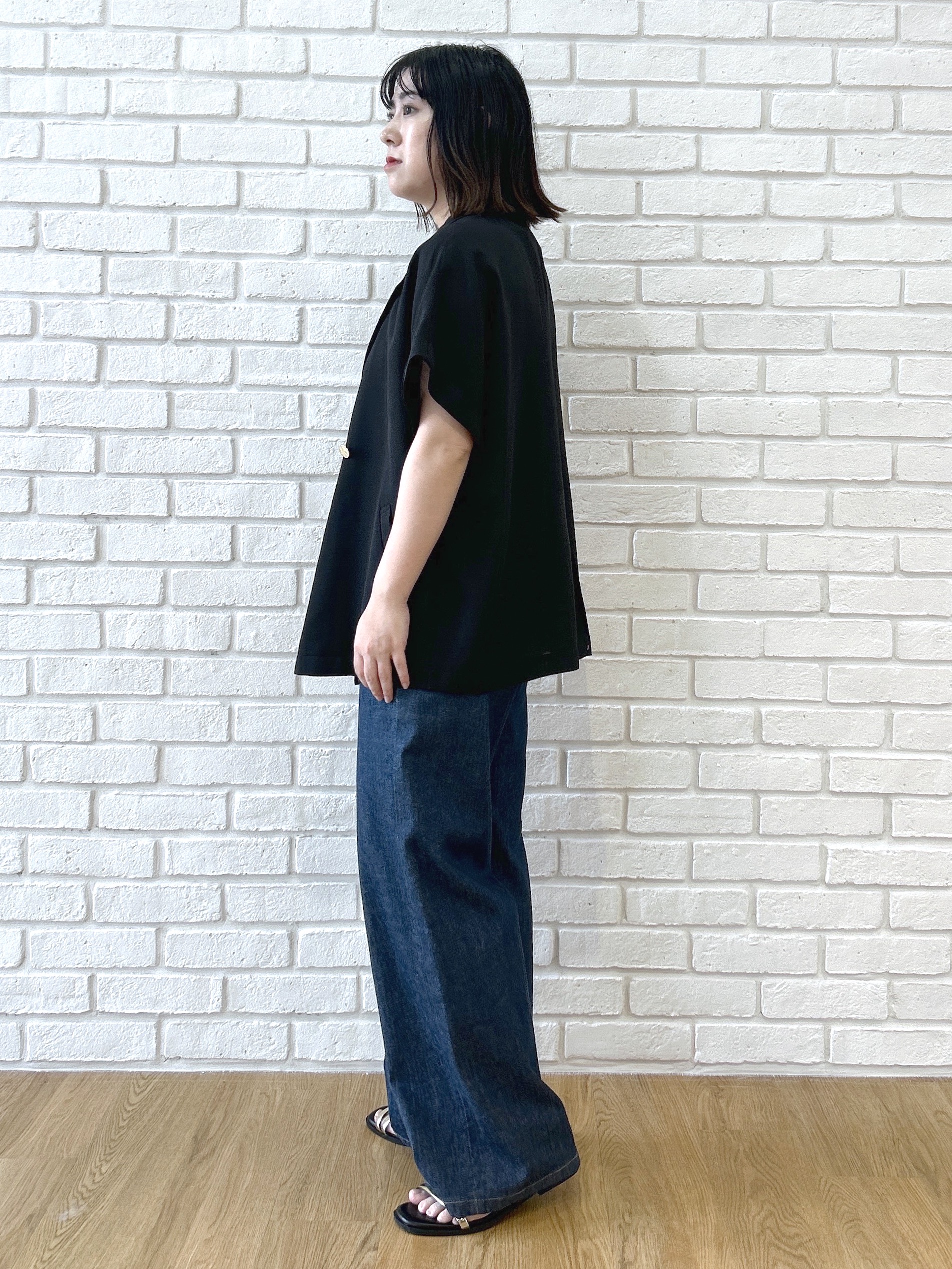 Hirokaさんの「grove｜【洗濯機OK/SETUP可】シワになりにくいハーフスリーブジャケット」を使ったコーディネート