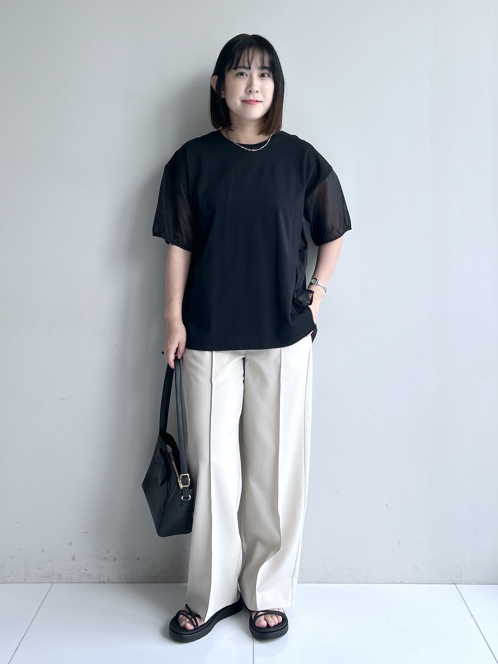 Hirokaさんの「grove｜【UVカット】体型カバー叶う、バックプリーツTシャツ」を使ったコーディネート