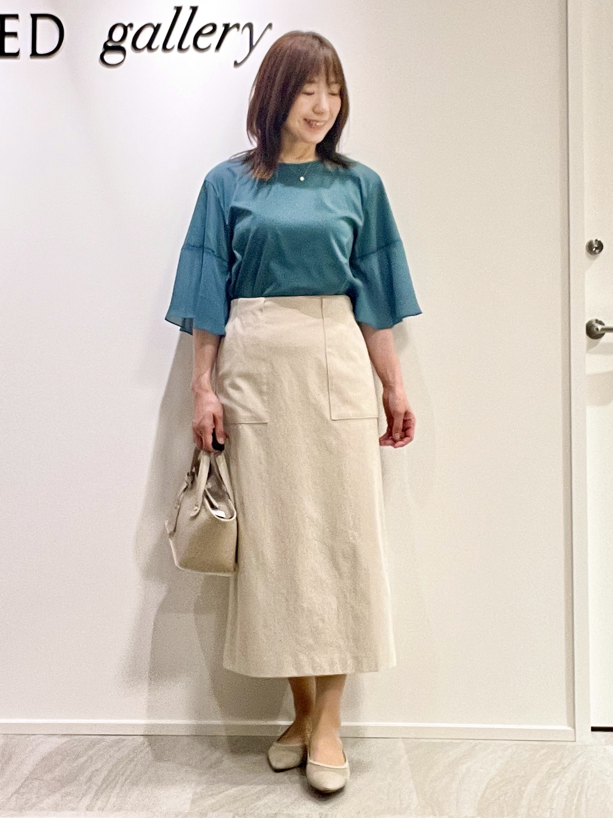 めいさんの「UNTITLED｜【洗える/華奢見え】袖シアープルオーバー」を使ったコーディネート