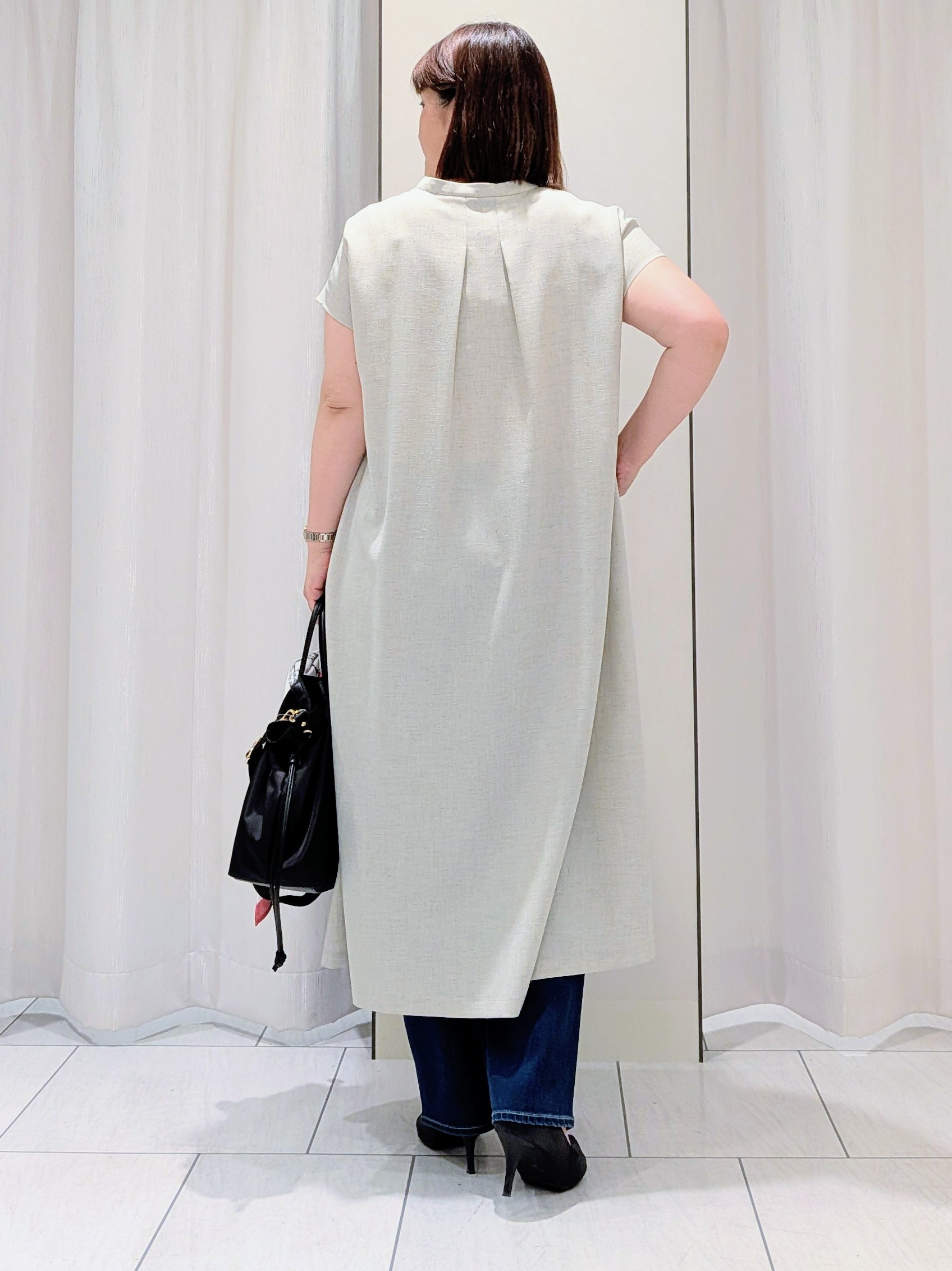 Onumaさんの「UNTITLED｜【UV/接触冷感/遮熱/通気性】スラブバンドカラーワンピース」を使ったコーディネート