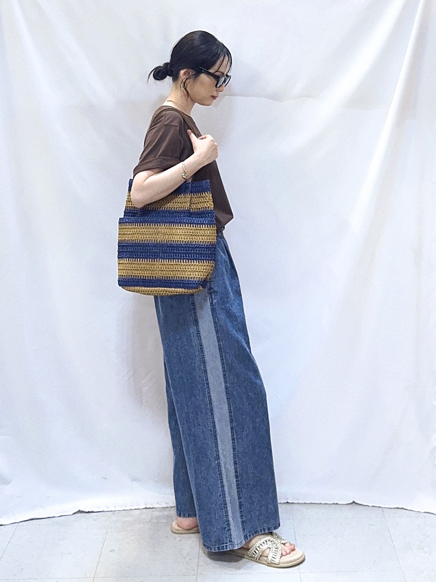 𝐇𝐢𝐫𝐨𝐦𝐢さんの「SHOO･LA･RUE｜【洗濯機可/S-LL】夏に快適サラサラ感 大人のプリントTシャツ」を使ったコーディネート