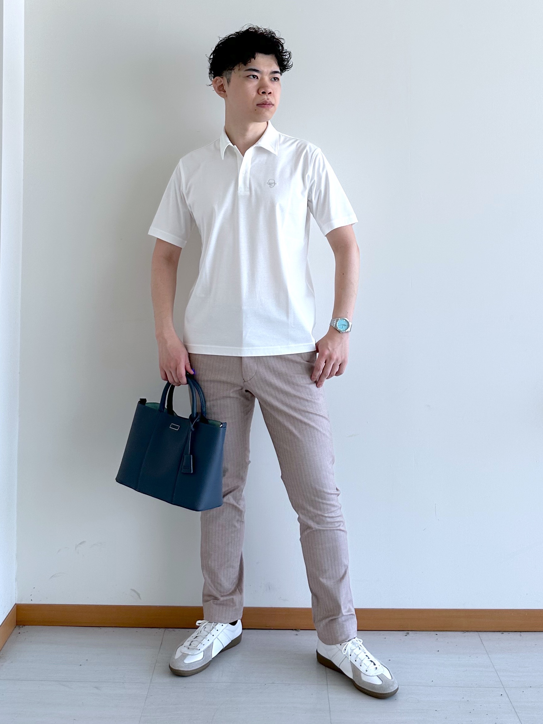 イッシーさんの「TAKEO KIKUCHI｜【抗菌防臭】COOL DOTS（R）ドビープリント ジャケット」を使ったコーディネート