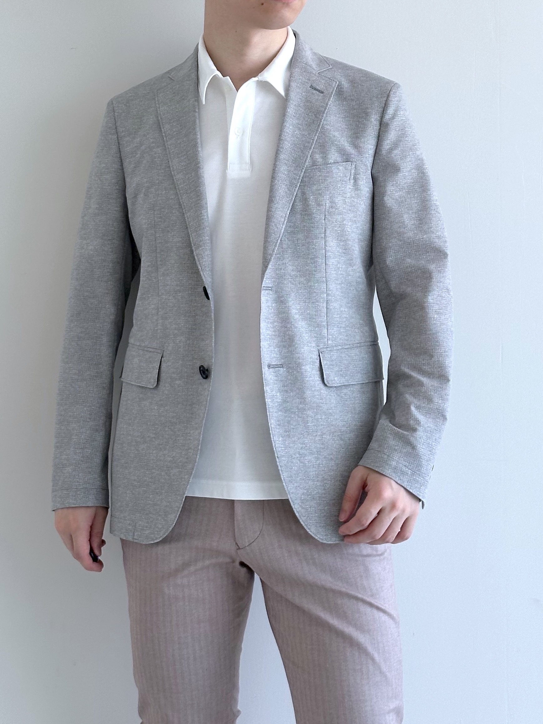 イッシーさんの「TAKEO KIKUCHI｜【抗菌防臭】COOL DOTS（R）ドビープリント ジャケット」を使ったコーディネート