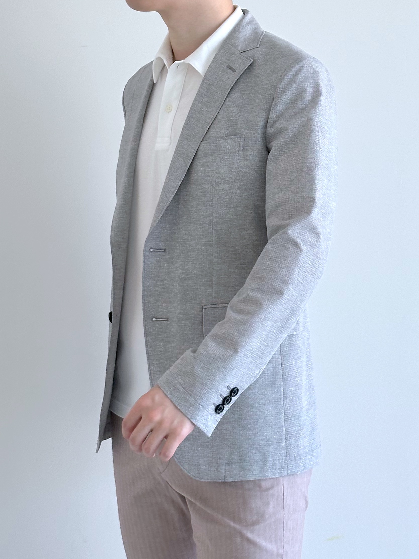 イッシーさんの「TAKEO KIKUCHI｜【抗菌防臭】COOL DOTS（R）ドビープリント ジャケット」を使ったコーディネート