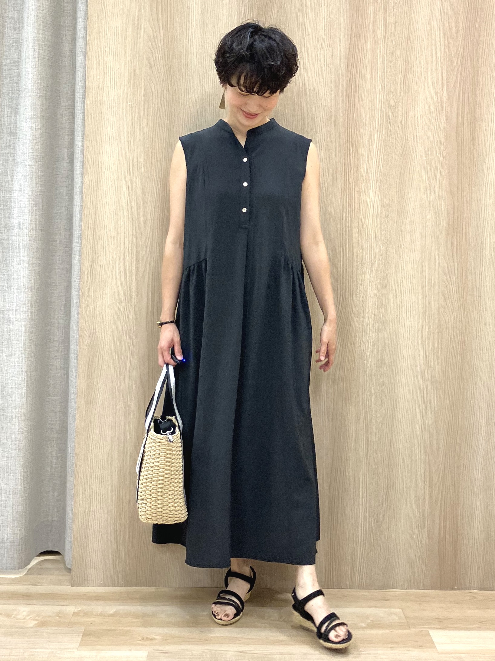 Keiさんの「grove｜【低身長さんも選べる着丈・洗濯機◎】テントラインワンピース」を使ったコーディネート