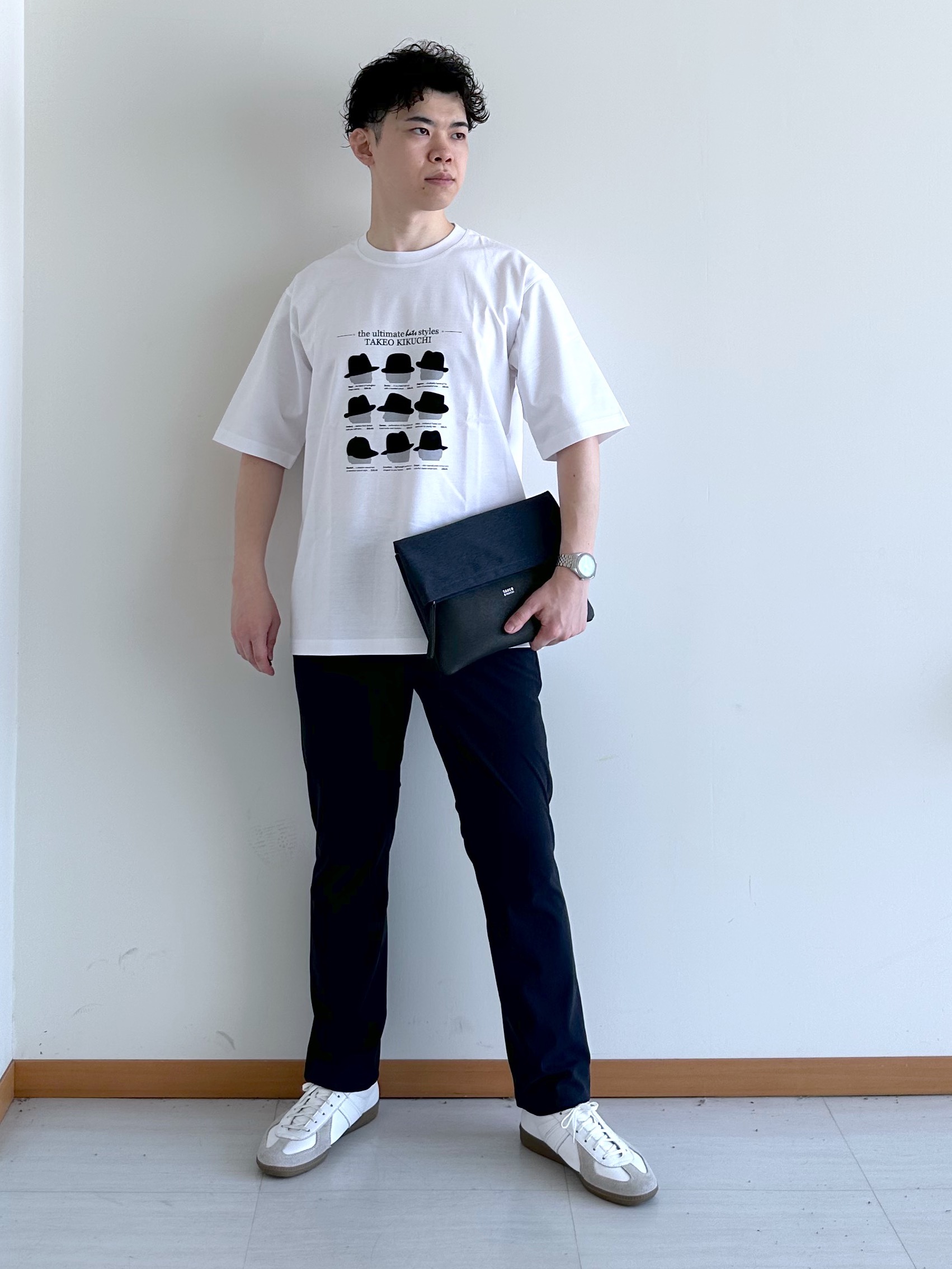 イッシーさんの「TAKEO KIKUCHI｜【接触冷感】ハイブリッド リネン 七分袖シャツ」を使ったコーディネート
