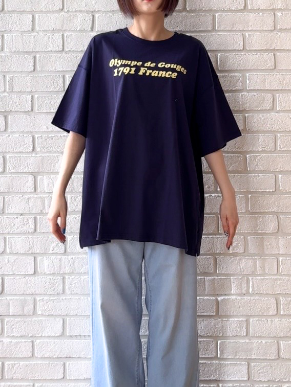 𝐜𝐡𝐢𝐤𝐚さんの「SHOO･LA･RUE｜【洗濯機可】軽い着ごこちライトオンスデニムワイドパンツ」を使ったコーディネート