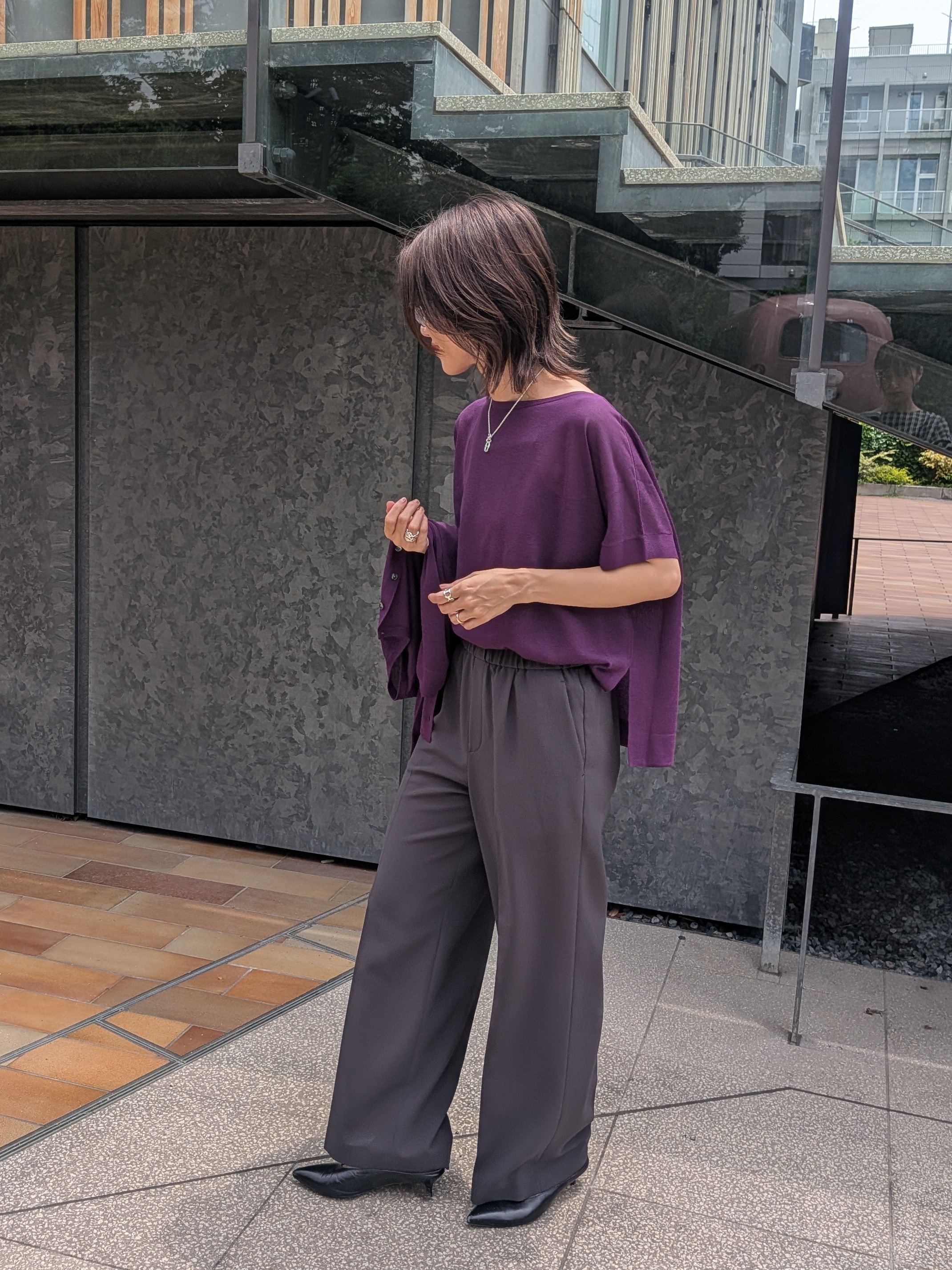 Aさんの「UNTITLED｜【アンサンブル可/秋羽織り/シアー】前後2WAYカーディガン」を使ったコーディネート