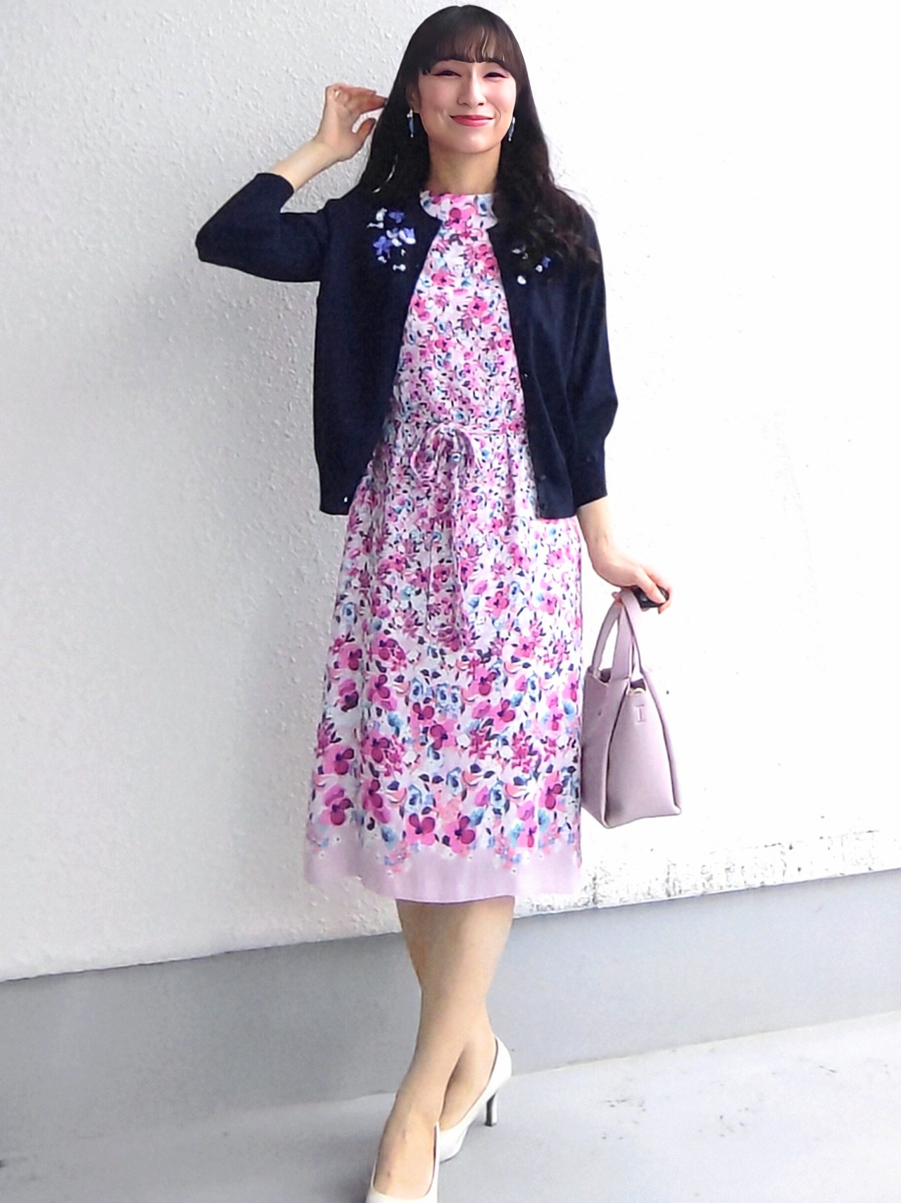 keinaさんの「SunaUna｜小花柄ワンピース」を使ったコーディネート