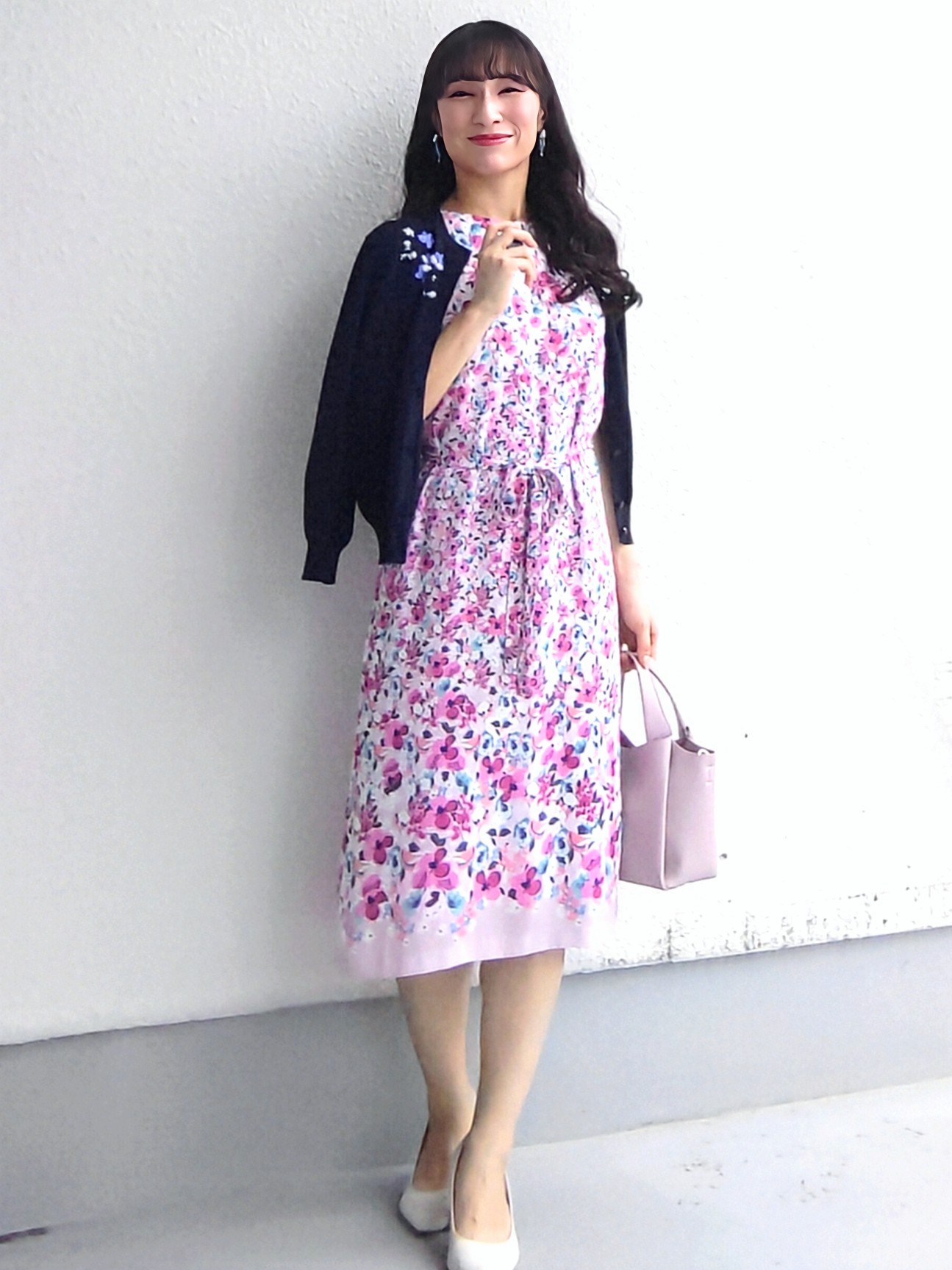 keinaさんの「SunaUna｜小花柄ワンピース」を使ったコーディネート