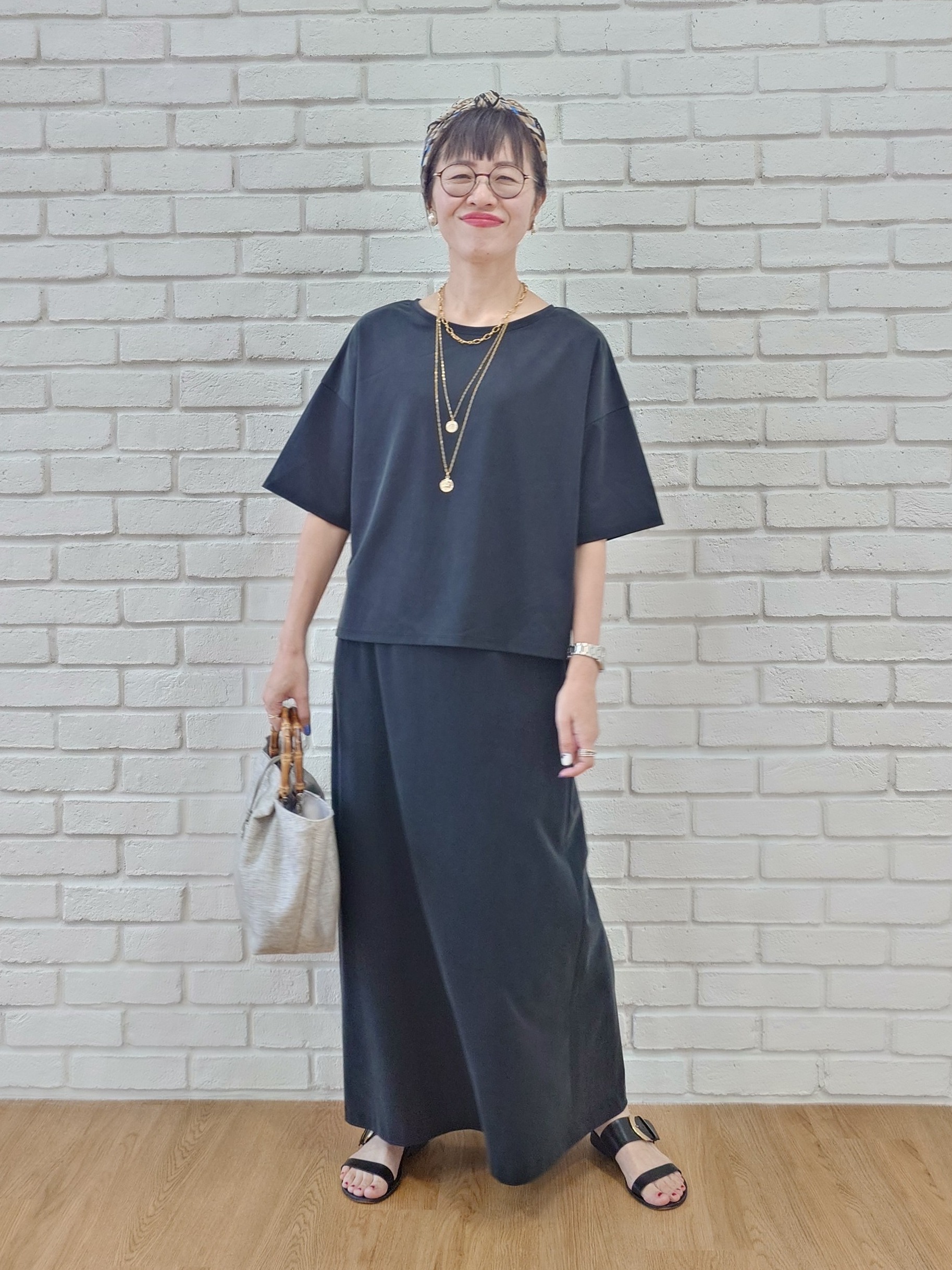 MUTSUKOさんの「UNTITLED｜【きれいめTシャツ/セットアップ可】ヴィンテージライクプルオーバー」を使ったコーディネート