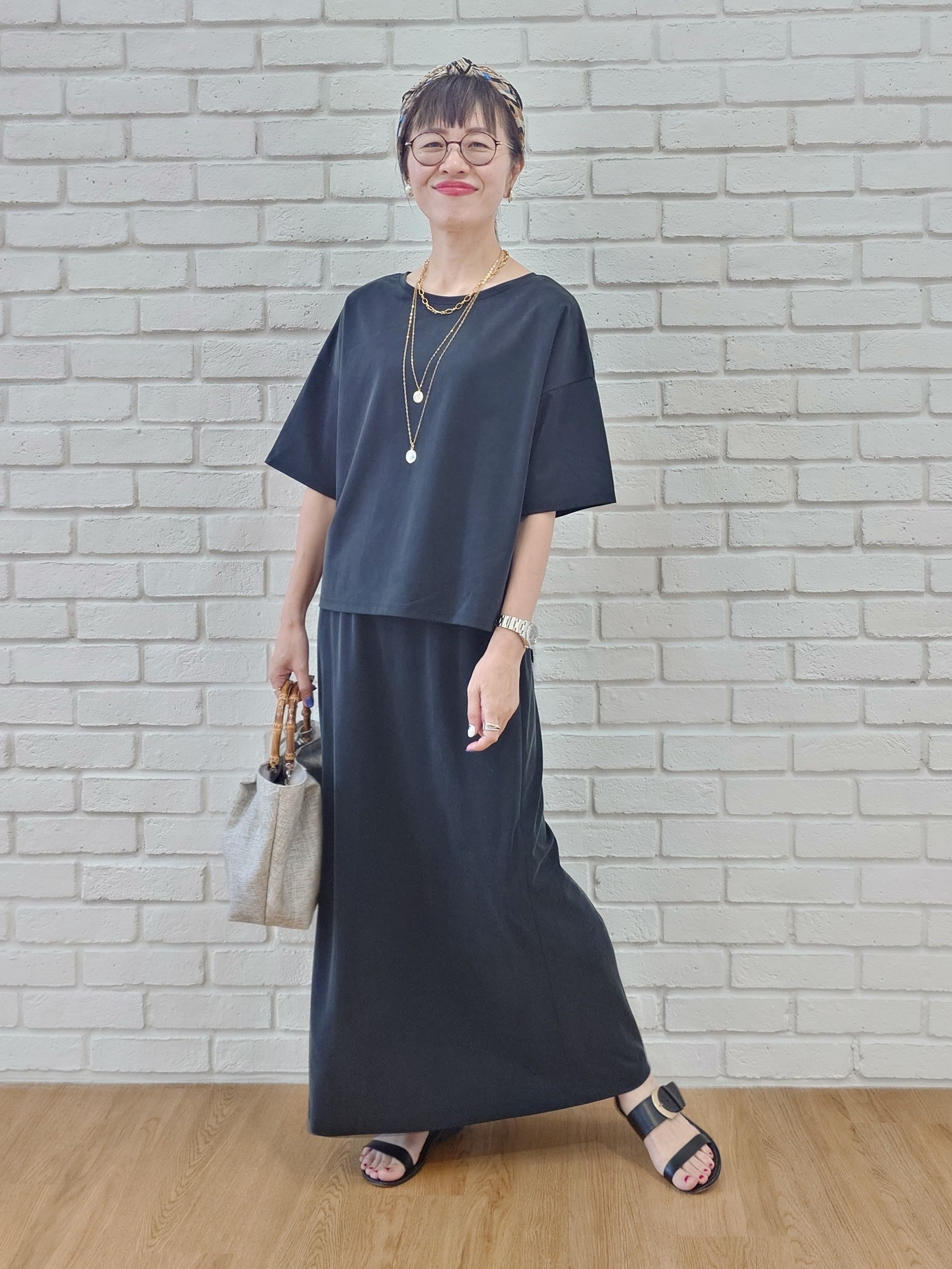 MUTSUKOさんの「UNTITLED｜【きれいめTシャツ/セットアップ可】ヴィンテージライクプルオーバー」を使ったコーディネート