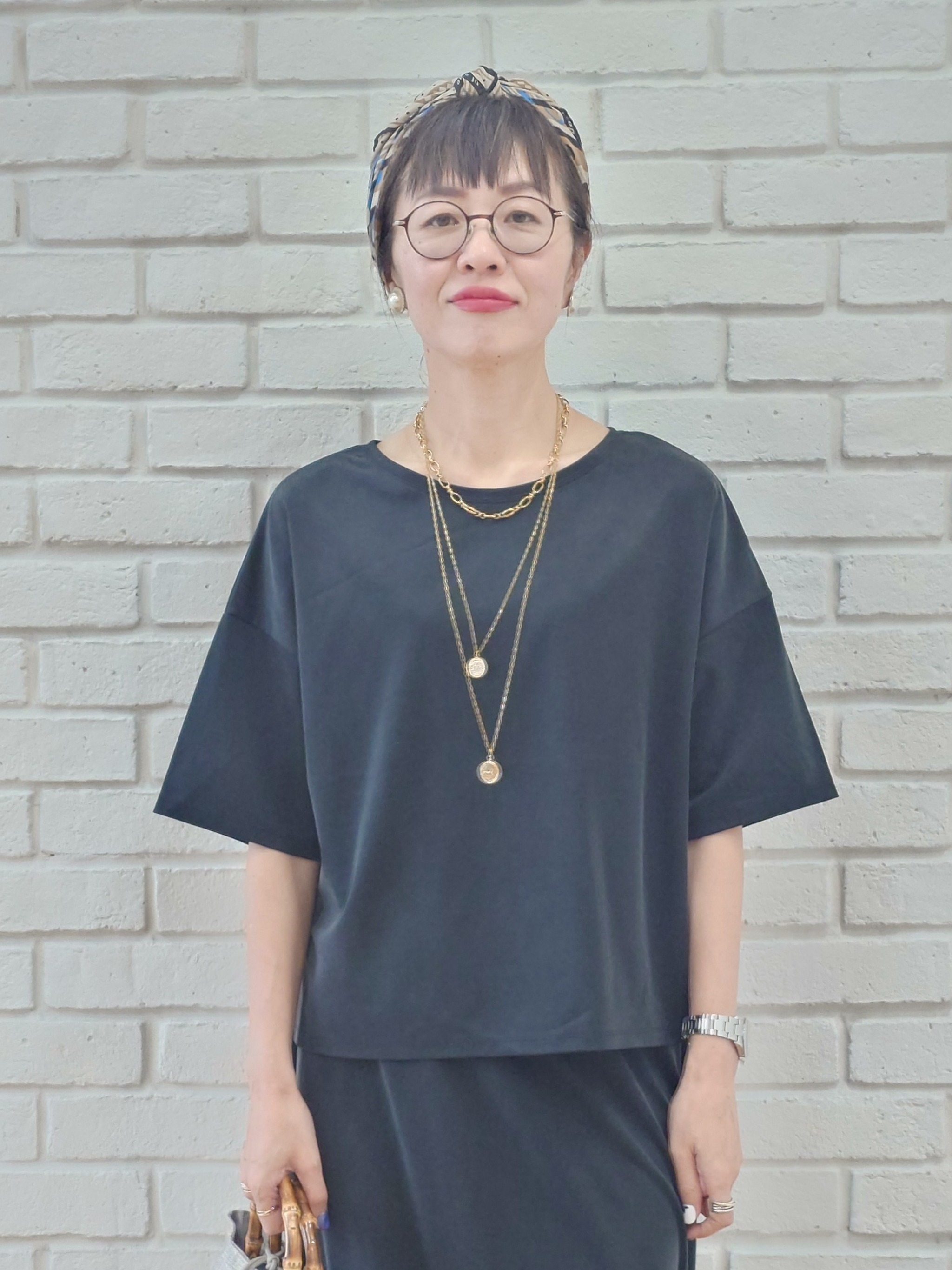 MUTSUKOさんの「UNTITLED｜【きれいめTシャツ/セットアップ可】ヴィンテージライクプルオーバー」を使ったコーディネート