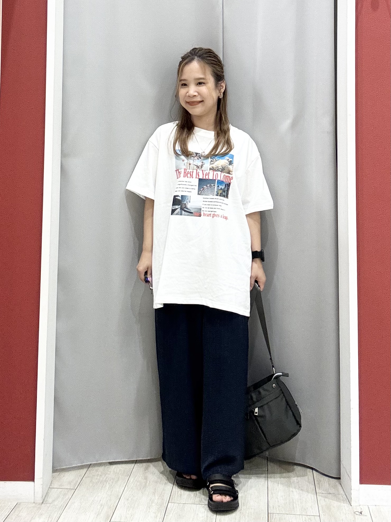 shioさんの「SHOO･LA･RUE｜【S-LL/洗濯機可】選べる4柄　デイリー使いにぴったりな 大人の頼れるTシャツ」を使ったコーディネート