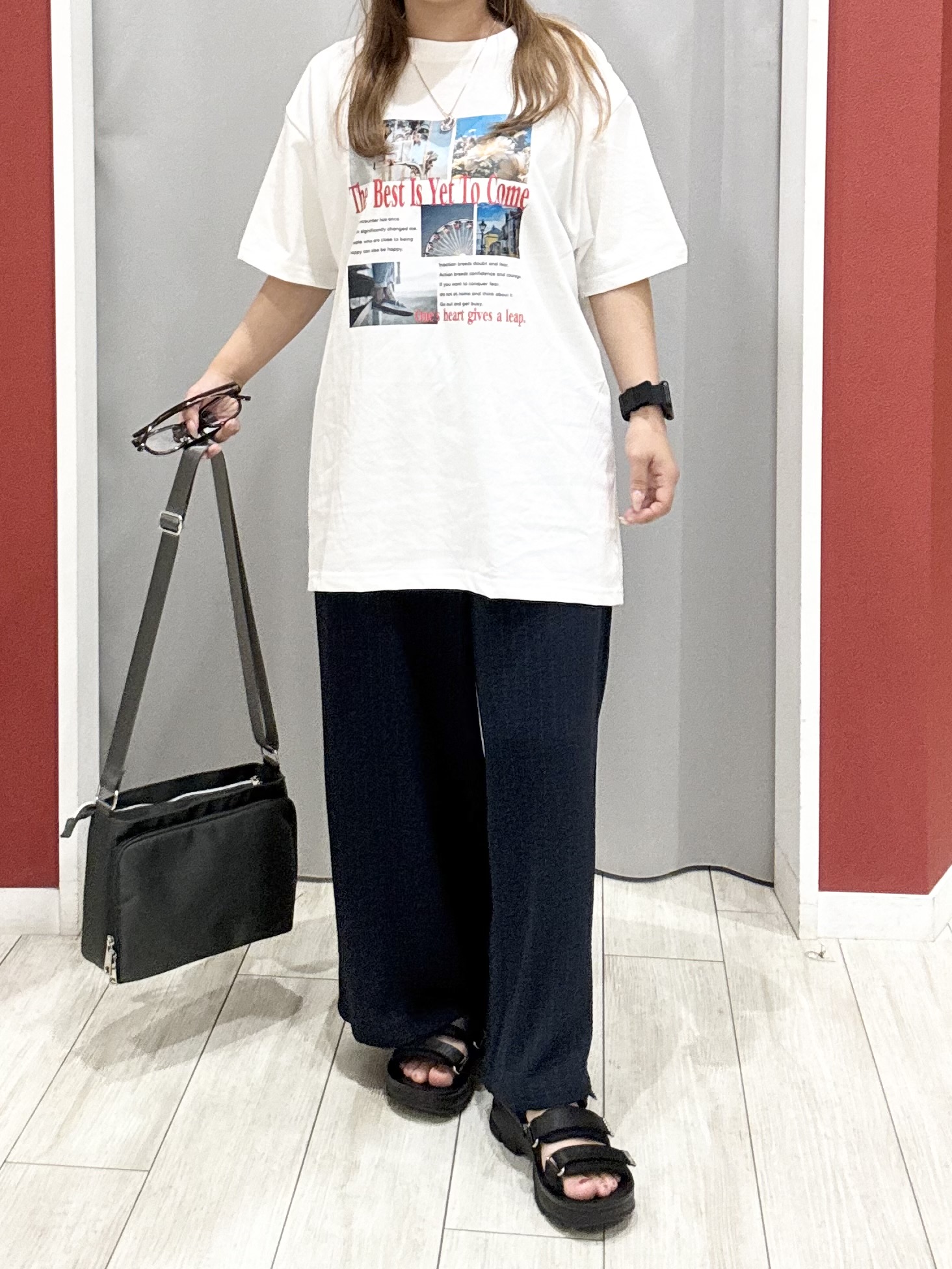 shioさんの「SHOO･LA･RUE｜【S-LL/洗濯機可】選べる4柄　デイリー使いにぴったりな 大人の頼れるTシャツ」を使ったコーディネート
