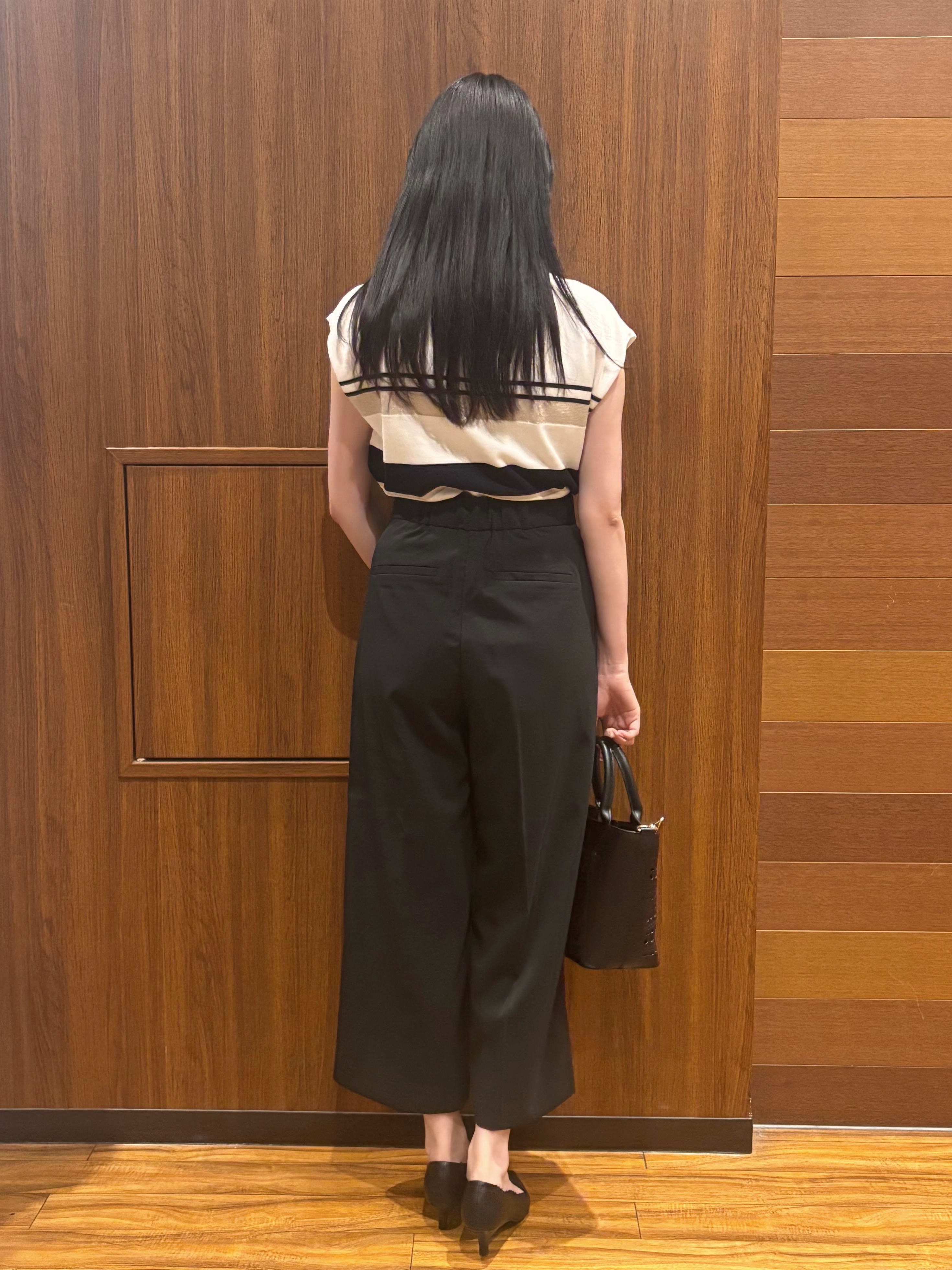 わかなさんの「OPAQUE.CLIP｜マルチボーダーアソートニット【洗濯機OK／抗ピリング】」を使ったコーディネート