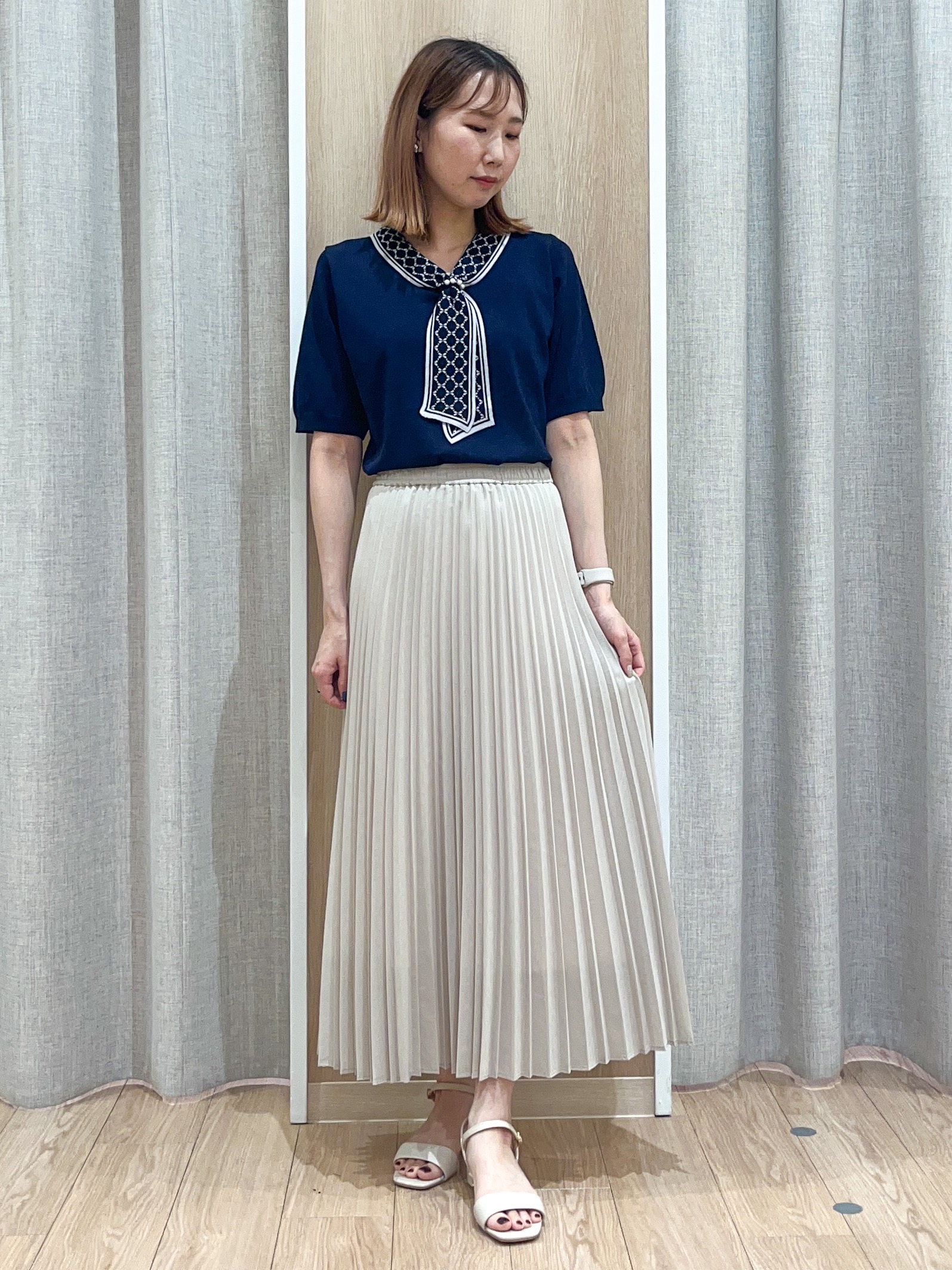 みーちゃんさんの「grove｜【吸水速乾・UVカット】シアードッキングランタンスリーブTシャツ」を使ったコーディネート