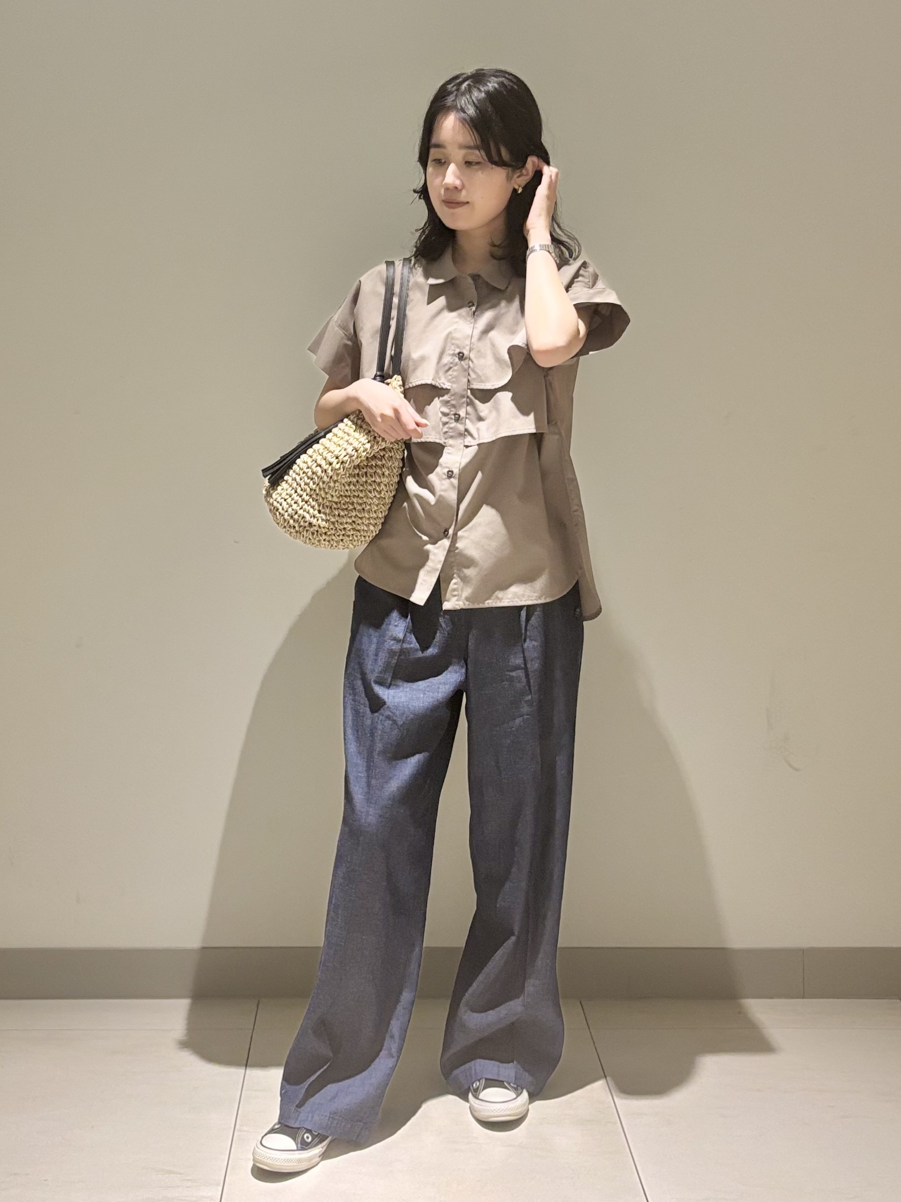 mayuさんの「Dessin｜【マシンウォッシャブル】ダブルフリルブラウス」を使ったコーディネート