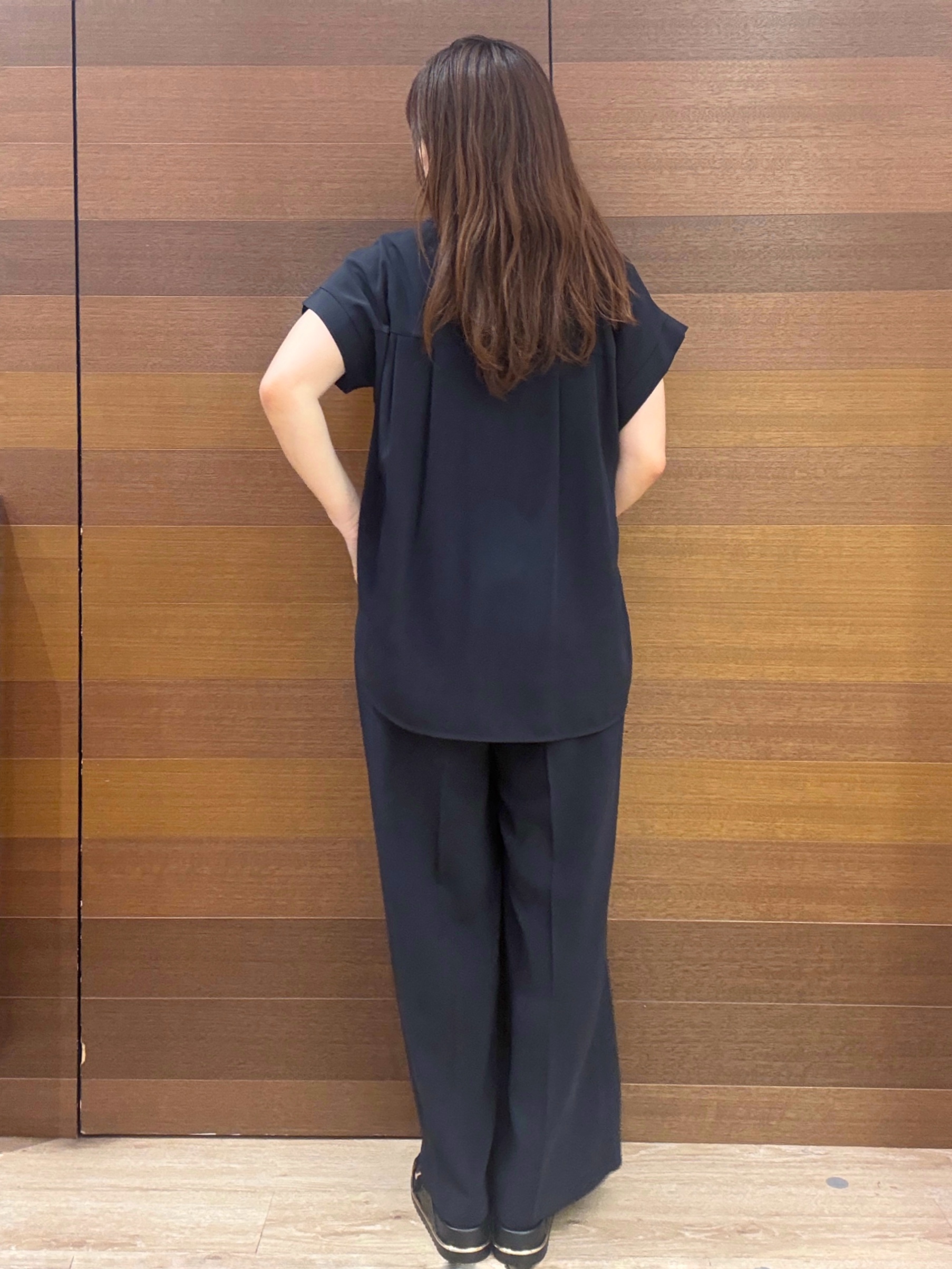 maichiさんの「OPAQUE.CLIP｜【ストレッチ／防シワ／洗濯機OK】スキッパーブラウス《SS～LL／5col／セットアップ可》」を使ったコーディネート