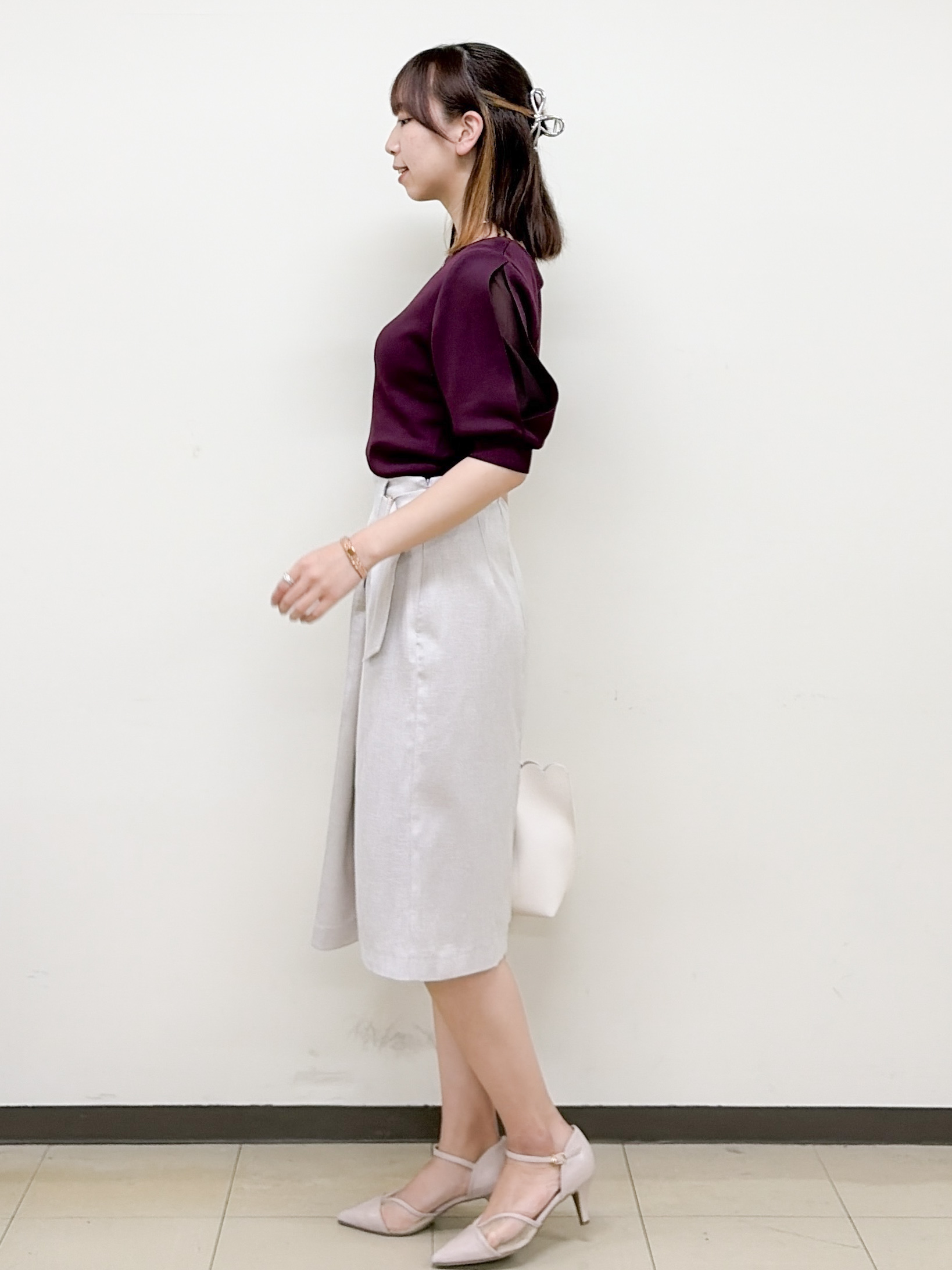 yurinaさんの「index｜【接触冷感／UVケア】クールタッチラップスリーブニット《洗濯機OK／XS～3L／9col》」を使ったコーディネート