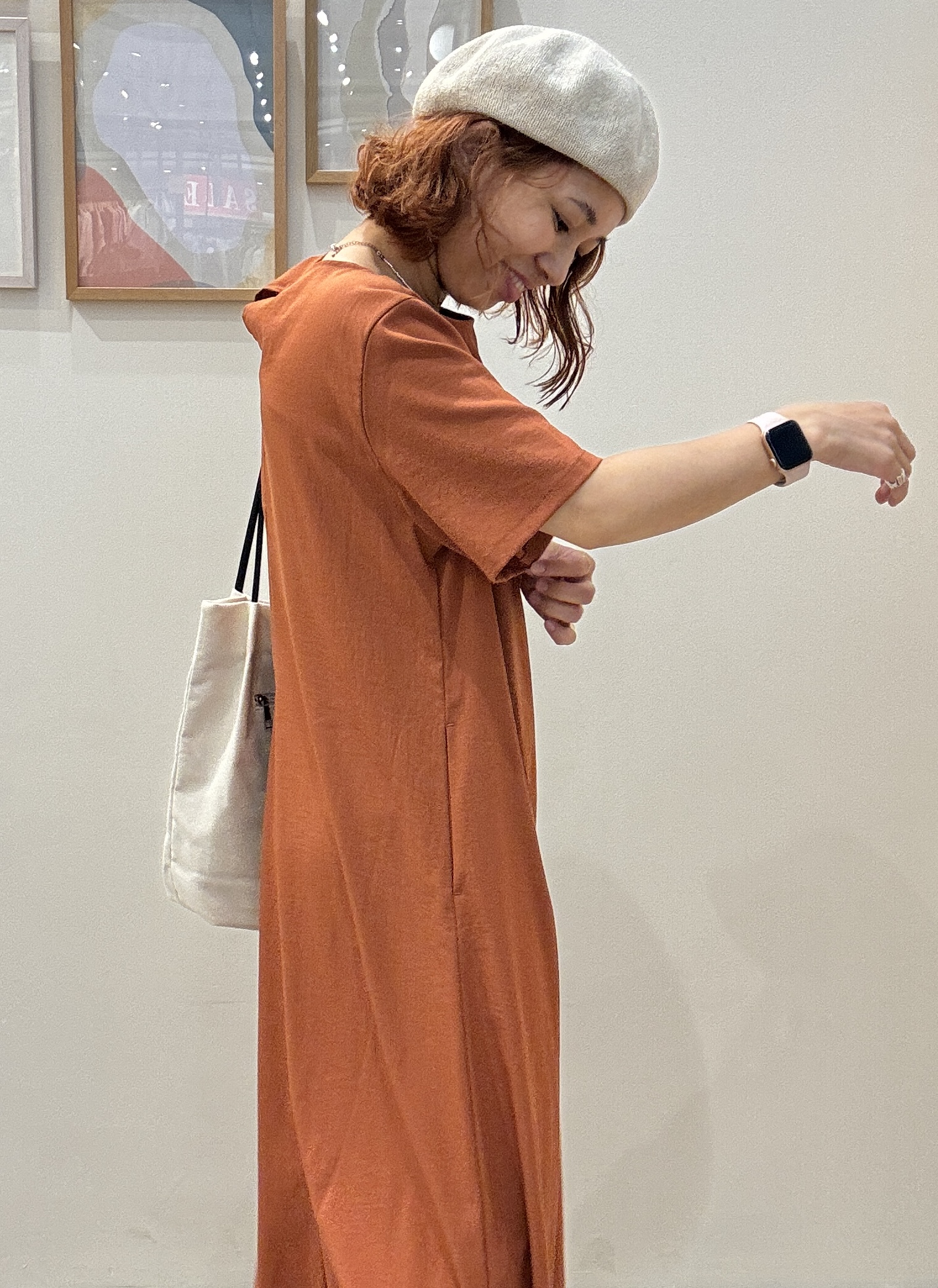 たけぴさんの「SHOO･LA･RUE｜【S-LL/洗濯機可/セットアップ可】軽凛(かろりん) 切替ワンピース」を使ったコーディネート