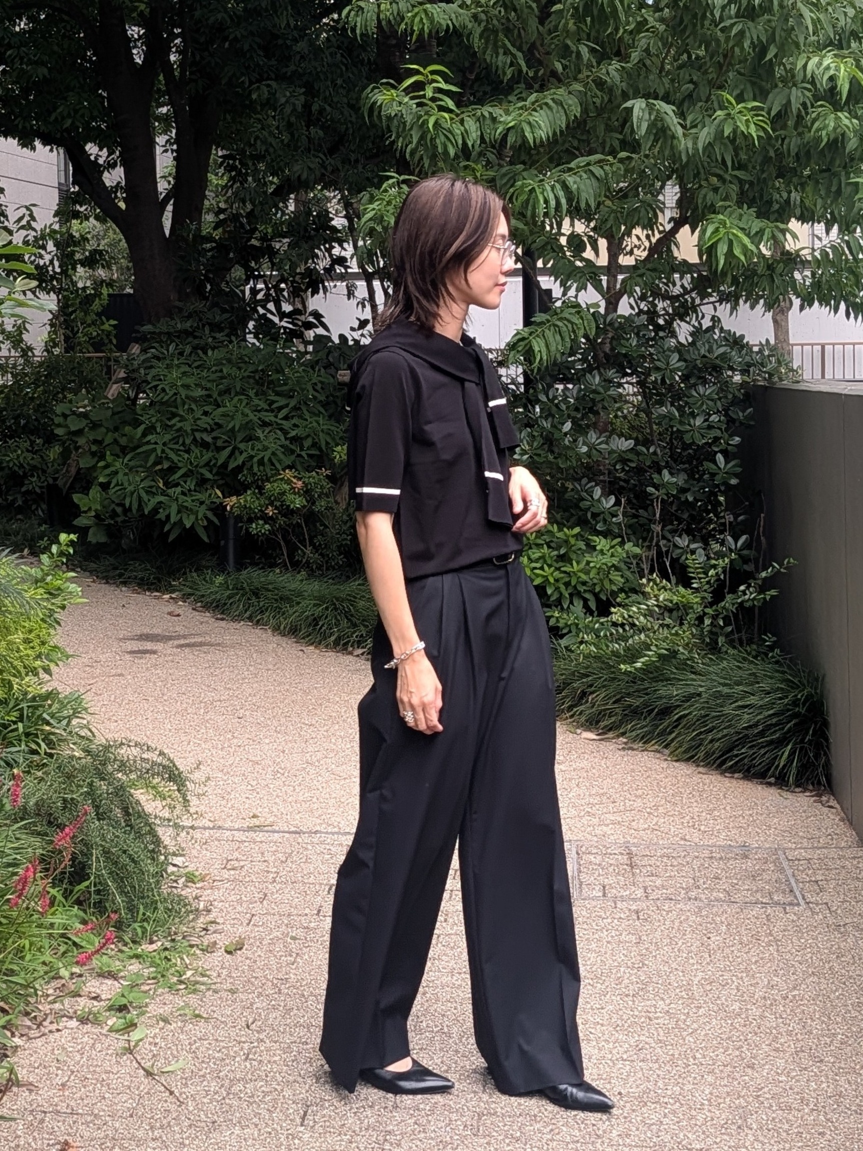 Aさんの「UNTITLED｜【アンサンブル可/きれいめ/通勤】コンパクト5分袖ニット」を使ったコーディネート