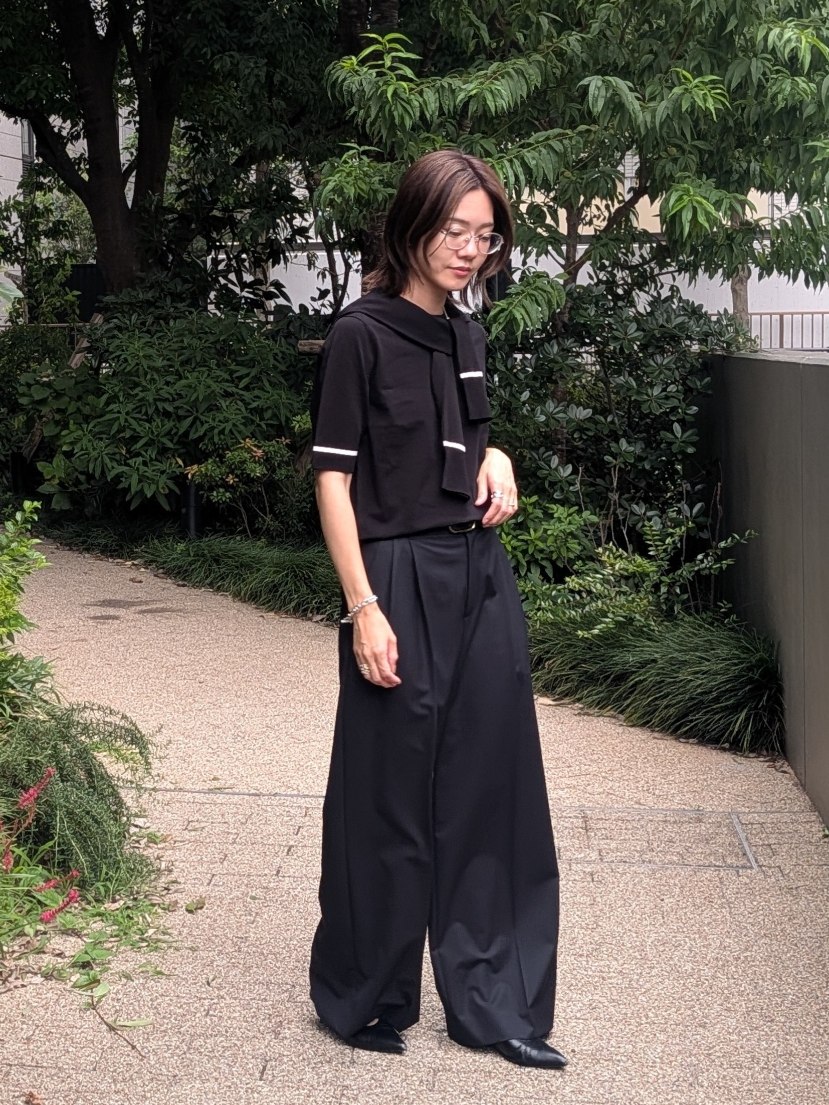 Aさんの「UNTITLED｜【アンサンブル可/きれいめ/通勤】コンパクト5分袖ニット」を使ったコーディネート