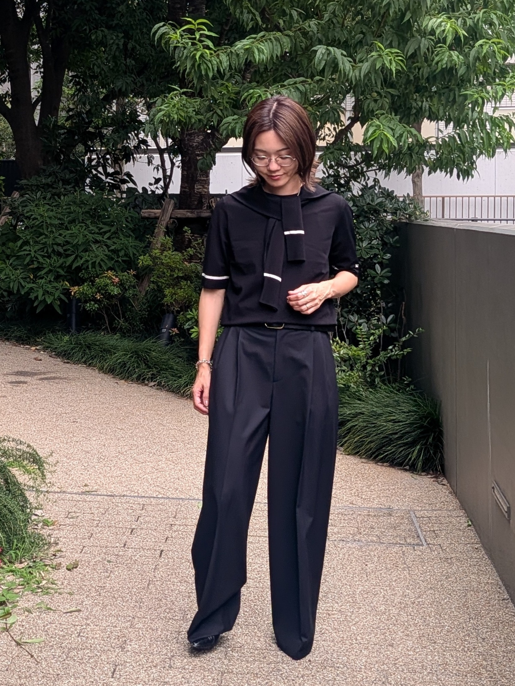 Aさんの「UNTITLED｜【アンサンブル可/きれいめ/通勤】コンパクト5分袖ニット」を使ったコーディネート